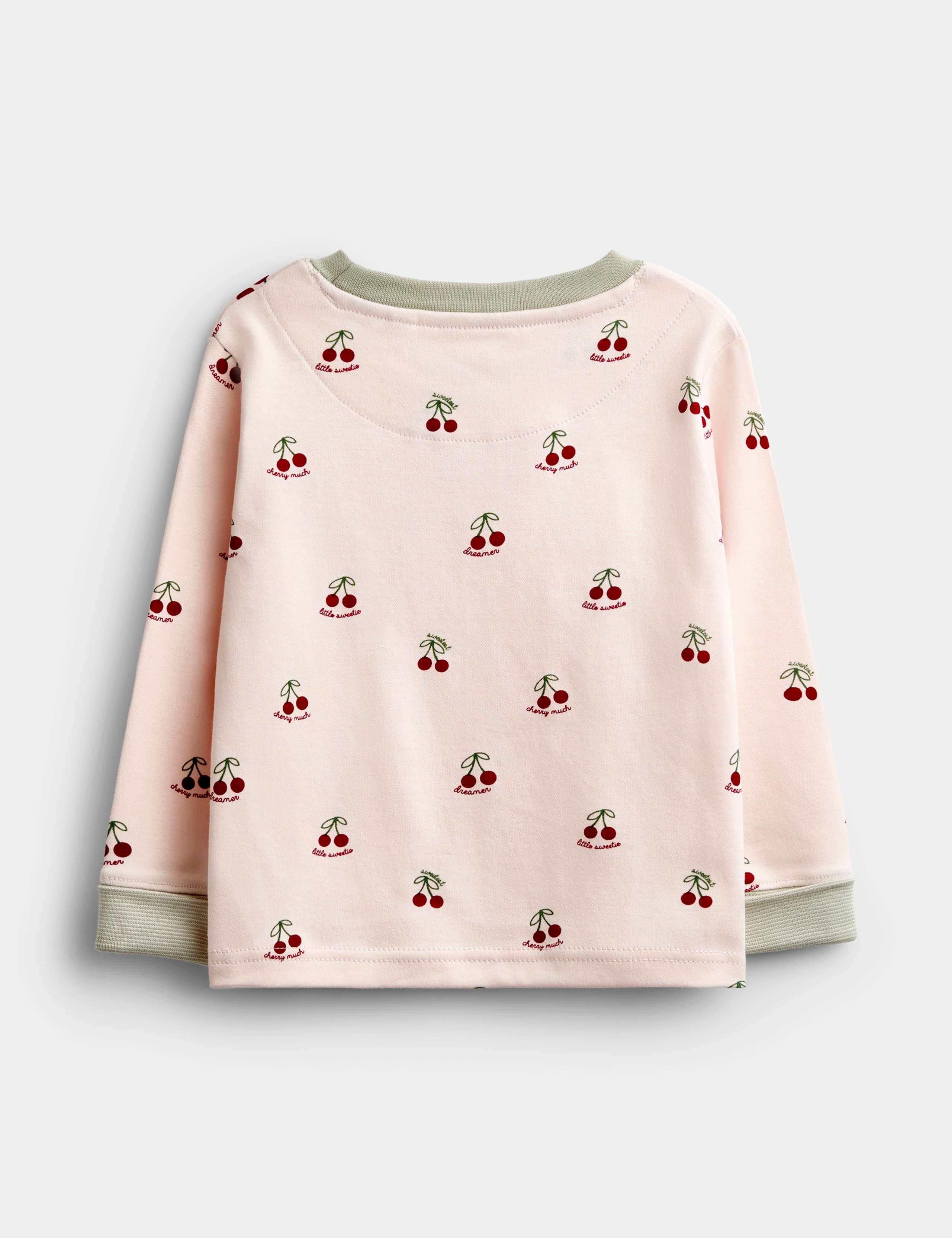 Pure Cotton Cherry Print Pyjama Set 2 of 6