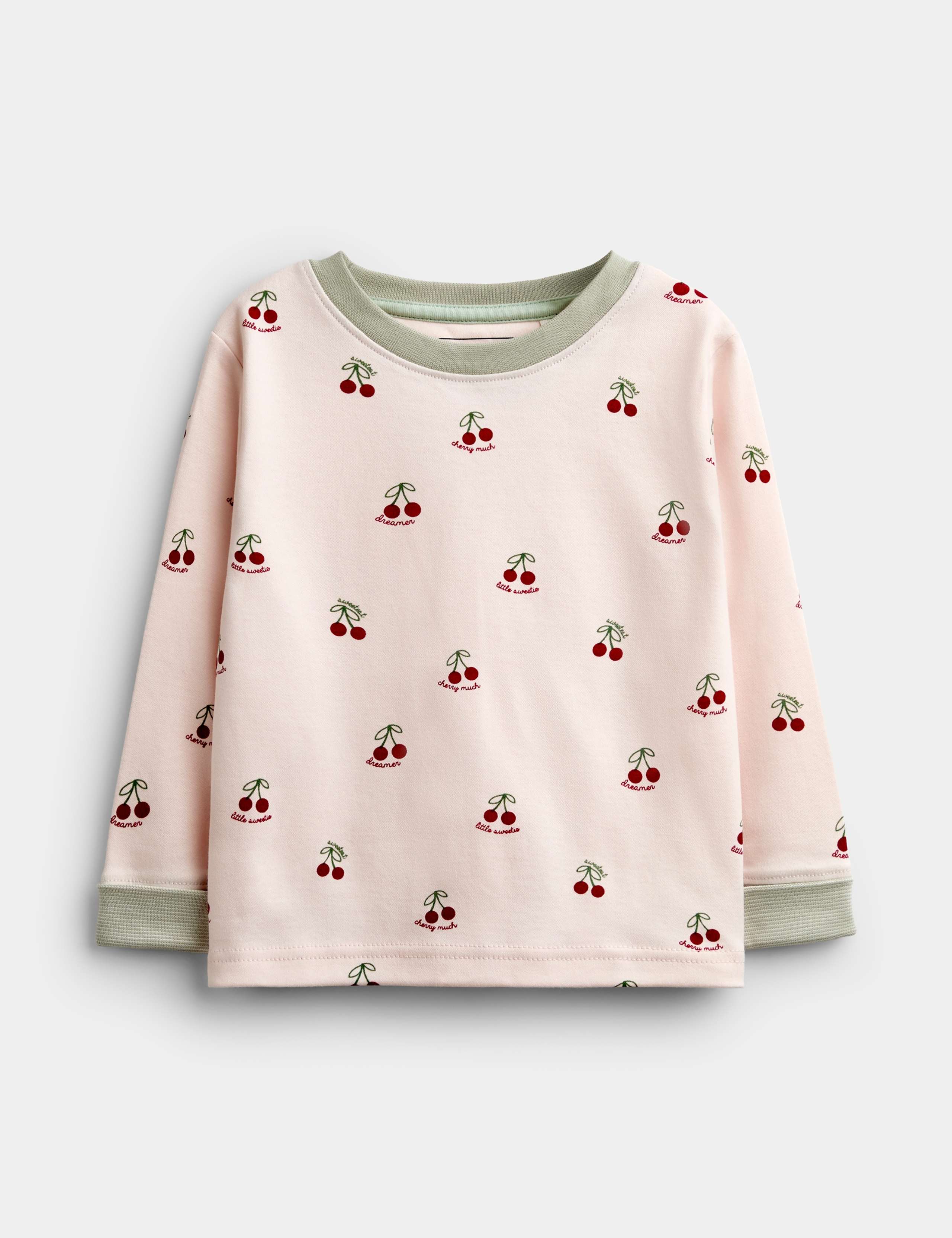 Pure Cotton Cherry Print Pyjama Set 3 of 6