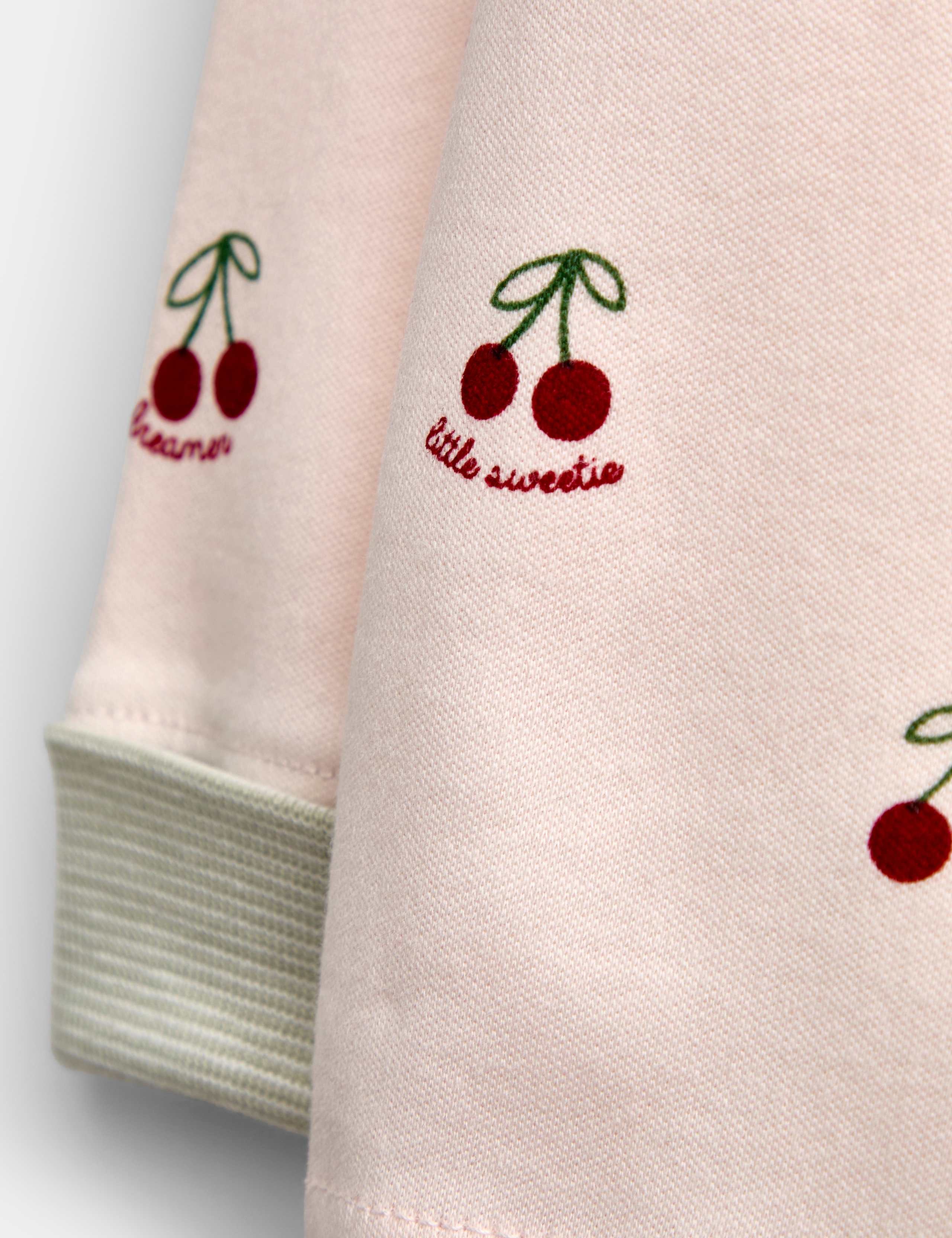 Pure Cotton Cherry Print Pyjama Set 6 of 6