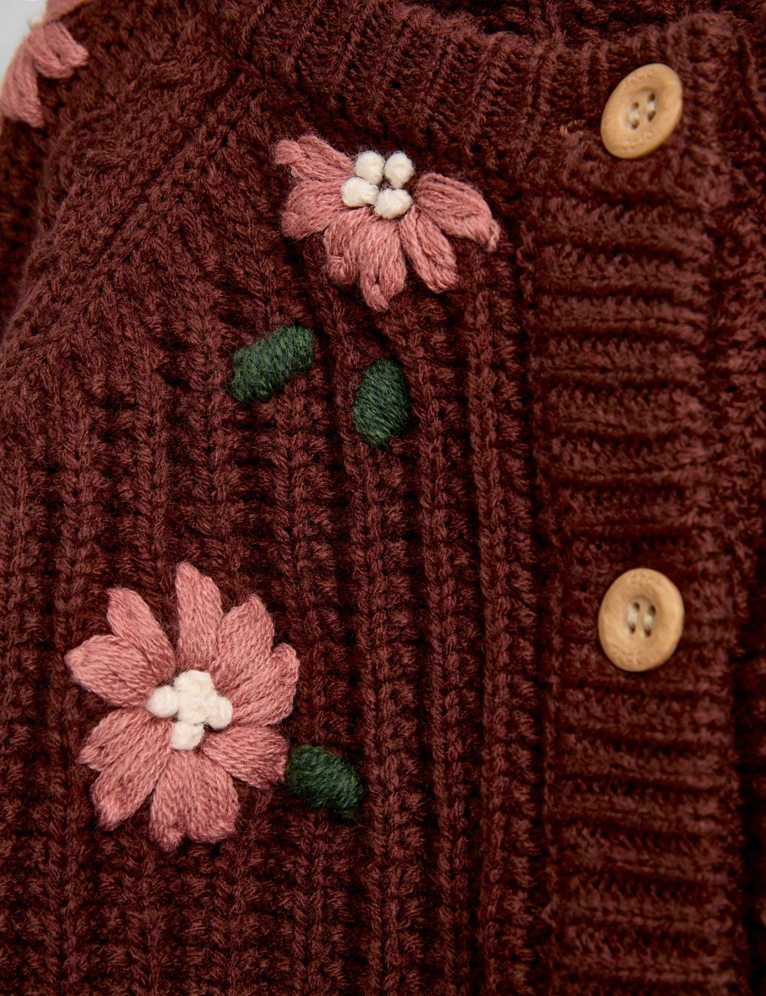 Flower Embroidered Ribbed Cardigan 4 of 4