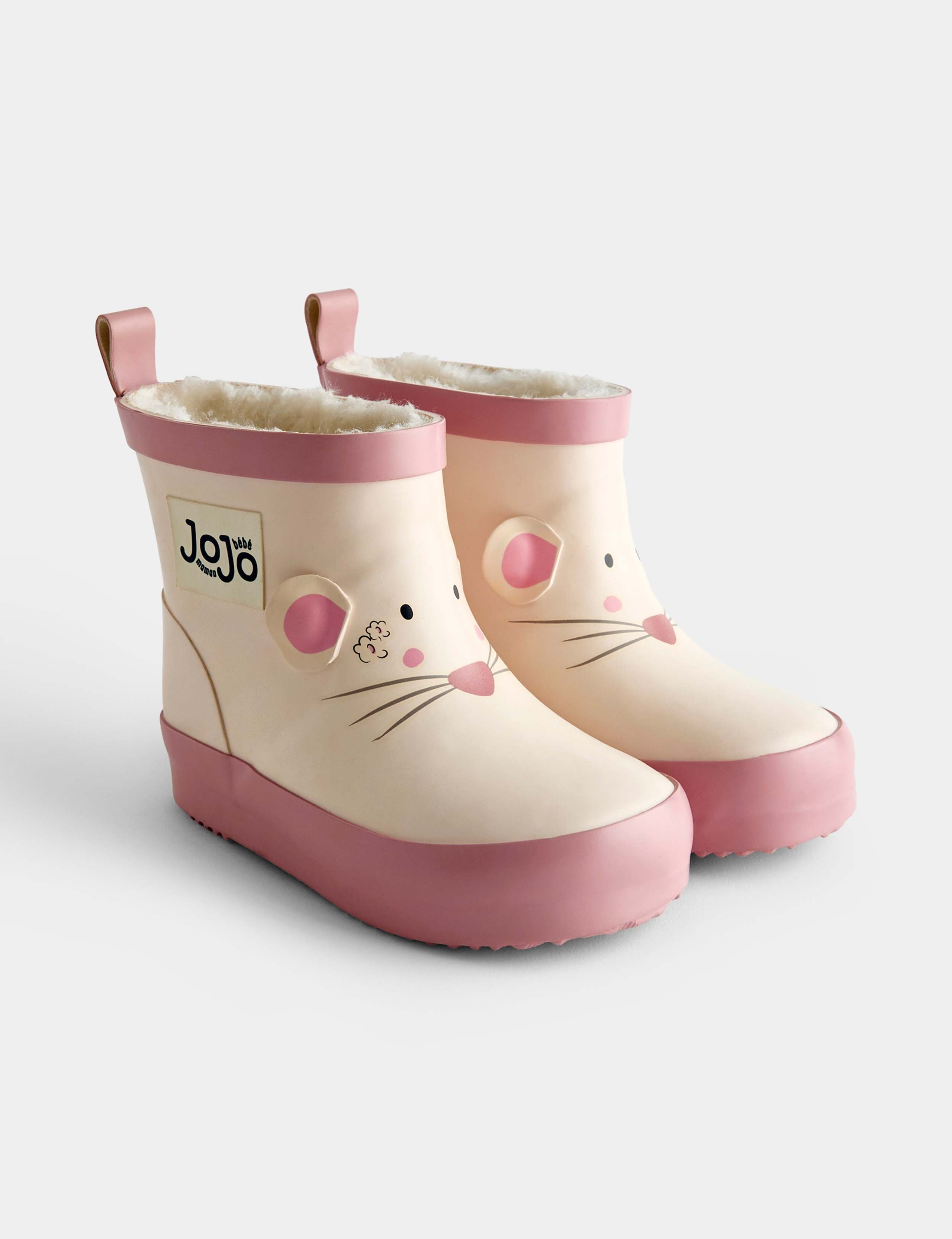 Kids Fleece Lined Mouse Wellies 1 of 4