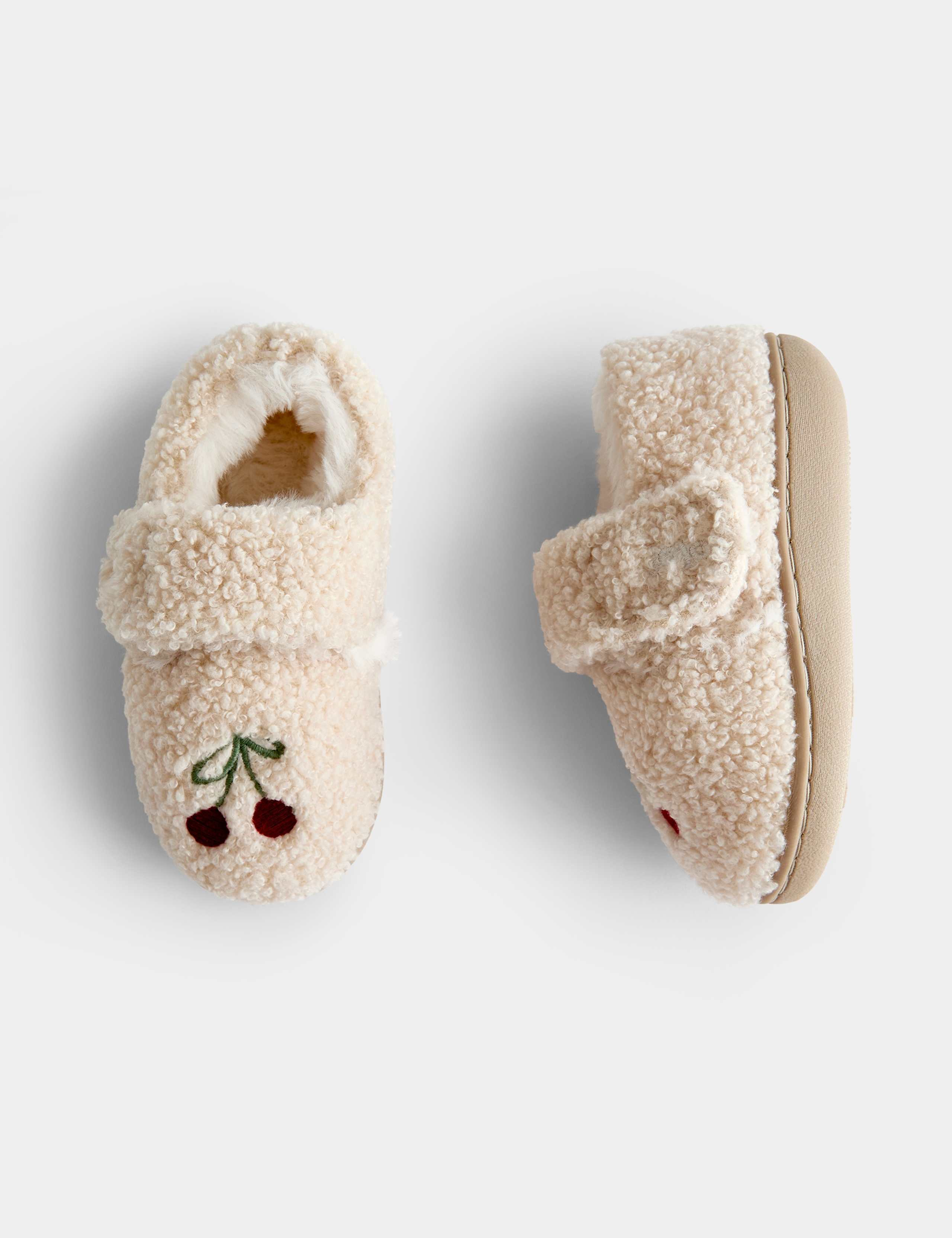 Kids Cherry Borg Lined Slippers 4 of 4