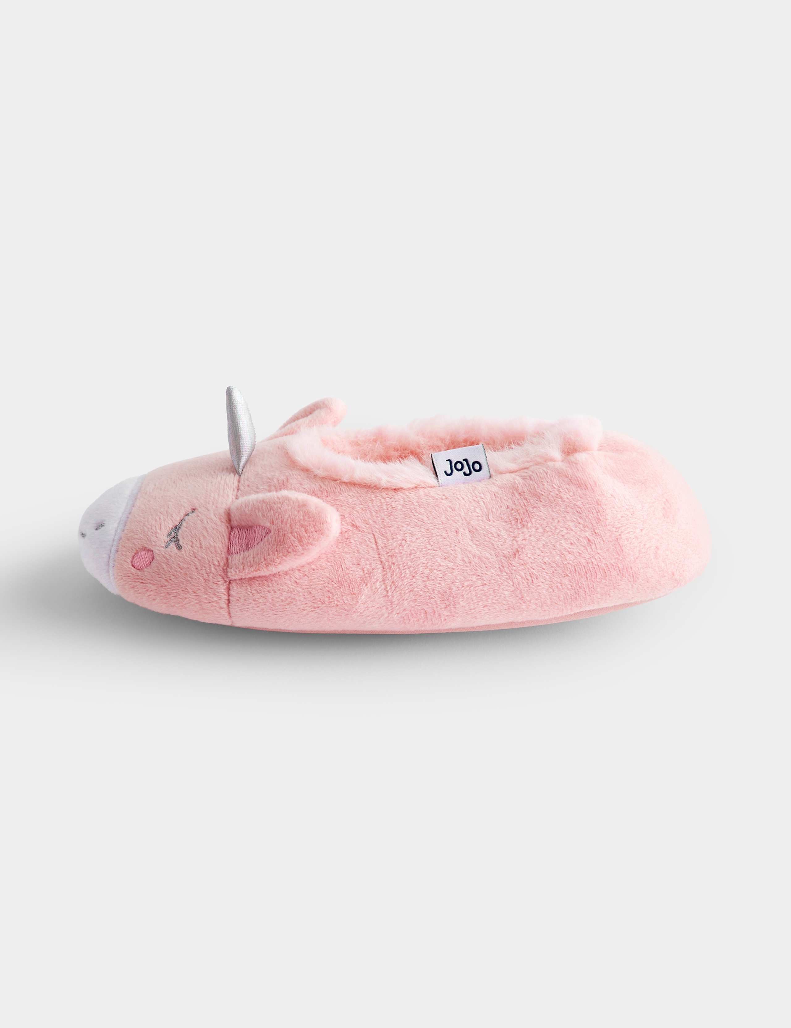 Kids Plush Lined Unicorn Slippers 3 of 4