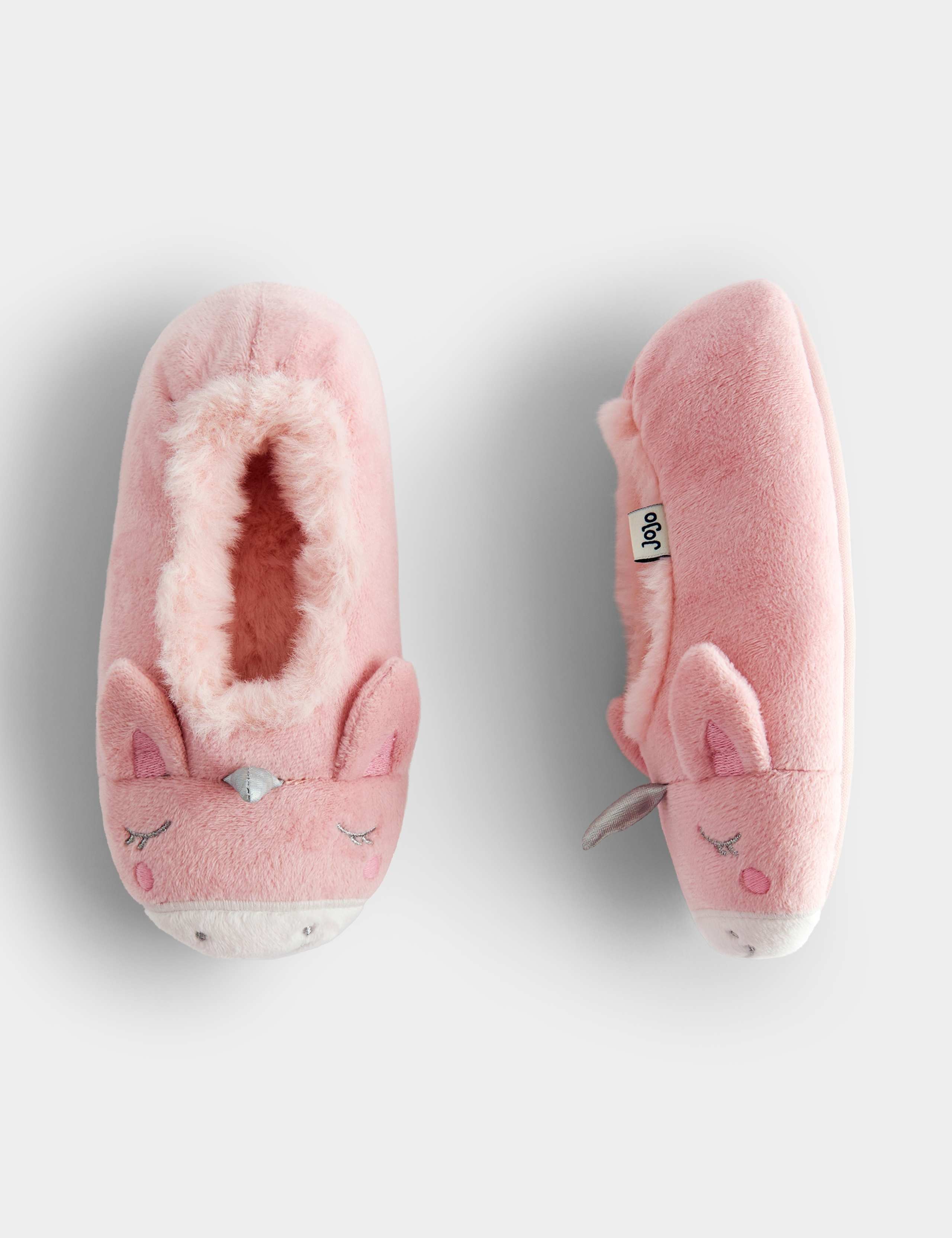 Kids Plush Lined Unicorn Slippers 4 of 4