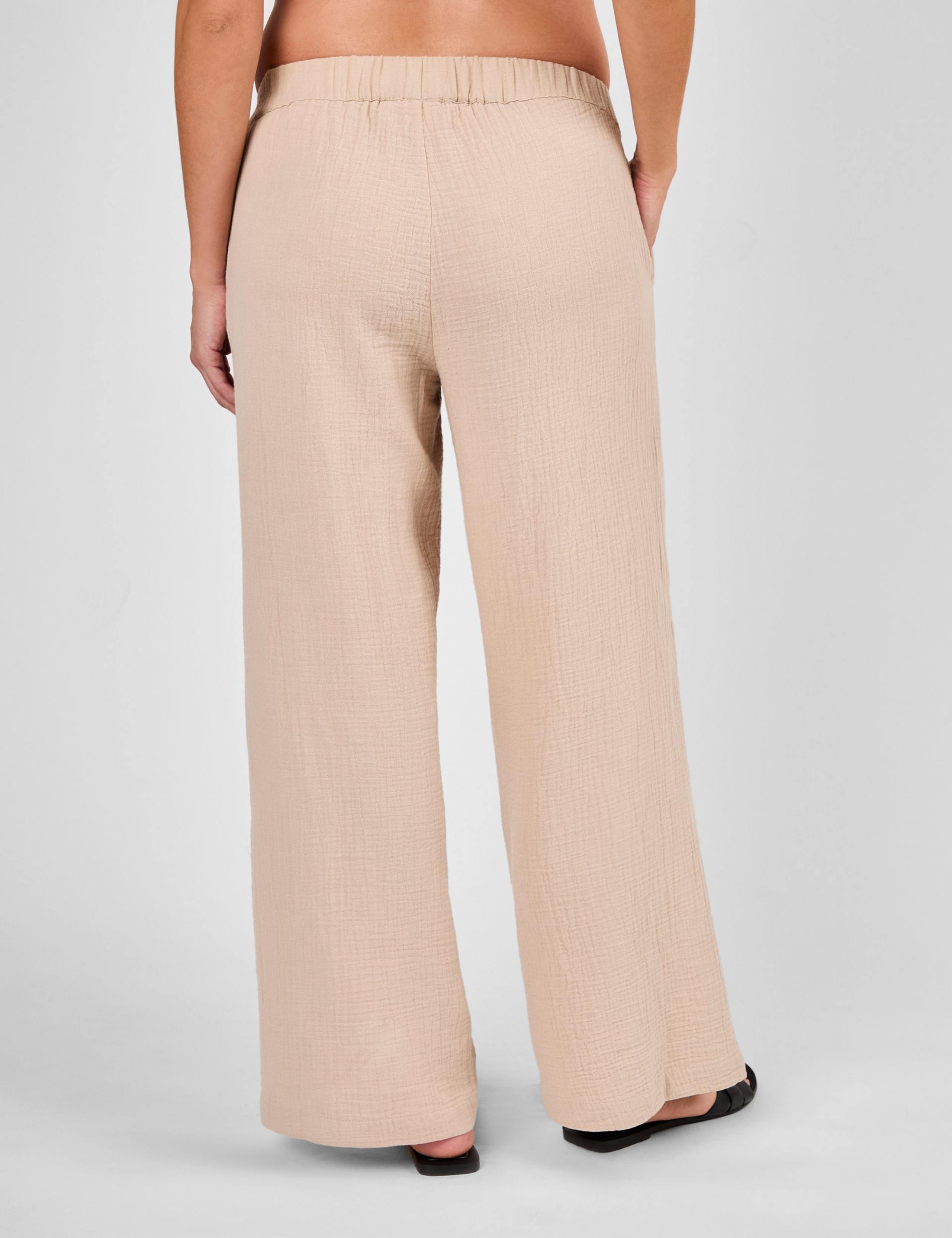 Maternity Pure Cotton Textured Trousers 4 of 4