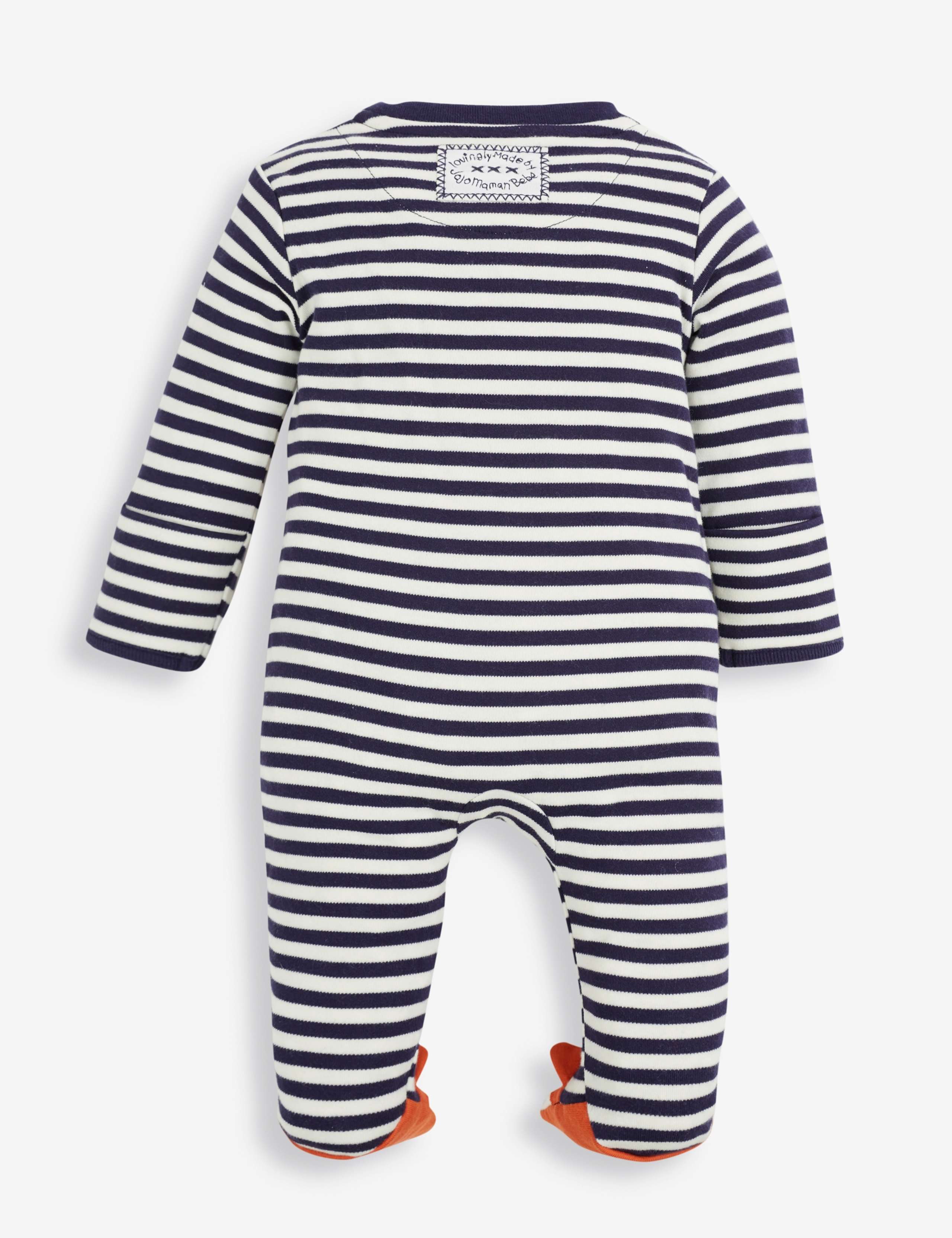 Pure Cotton Fox Applique Zip Up Sleepsuit 3 of 4