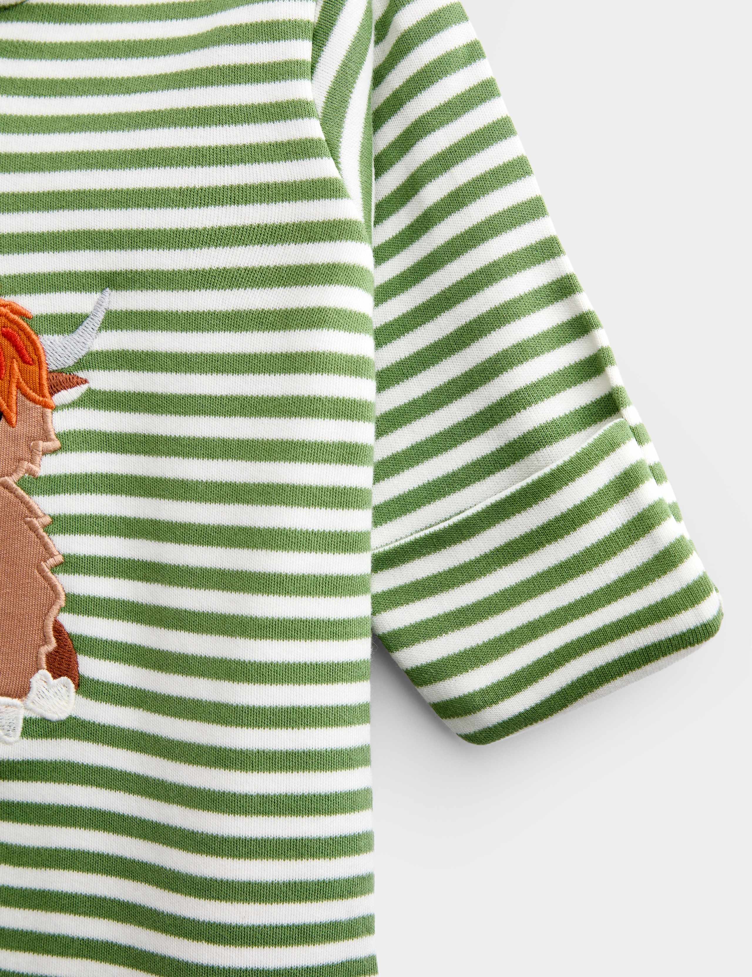 Pure Cotton Highland Cow Zip Up Sleepsuit 3 of 5