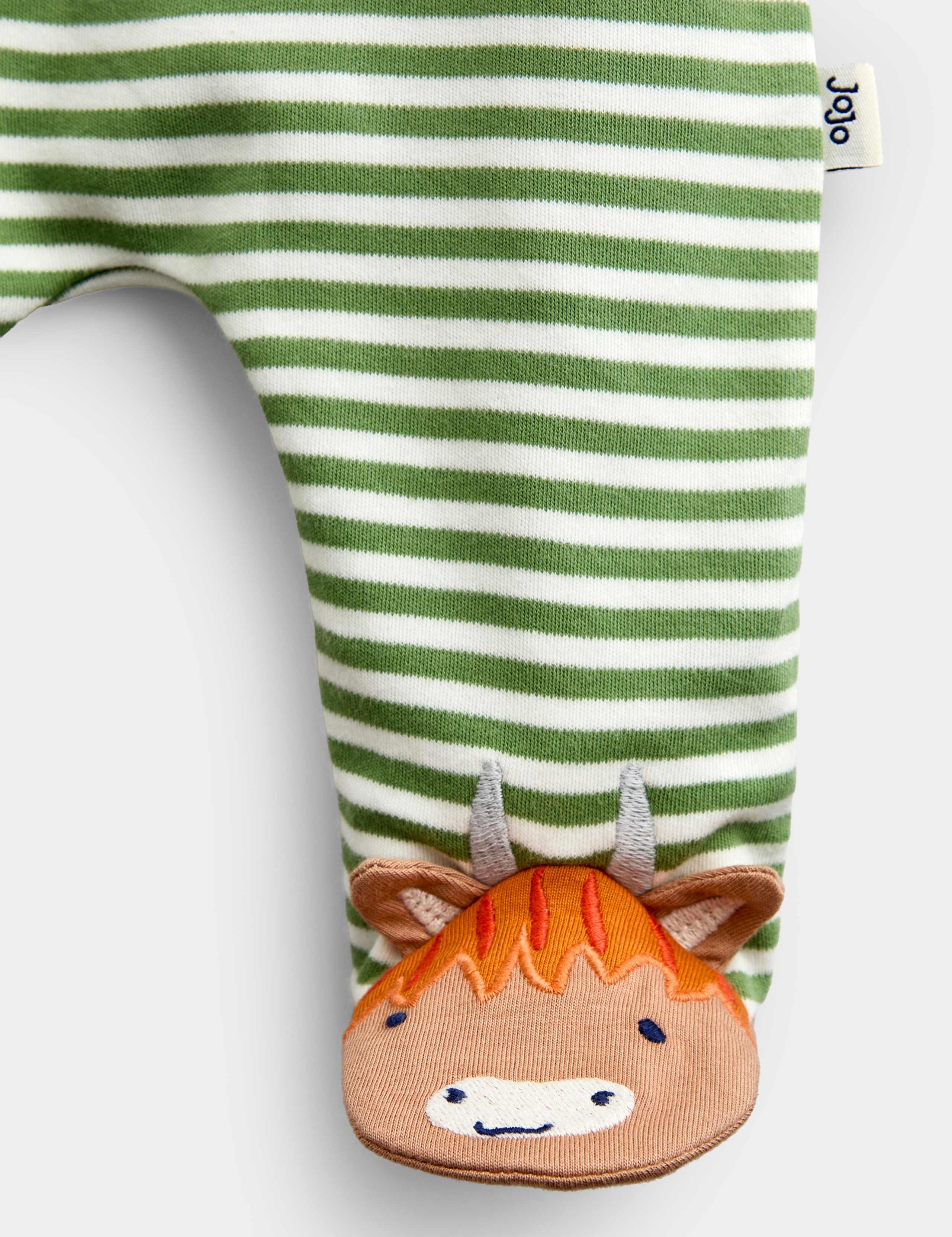 Pure Cotton Highland Cow Zip Up Sleepsuit 4 of 5