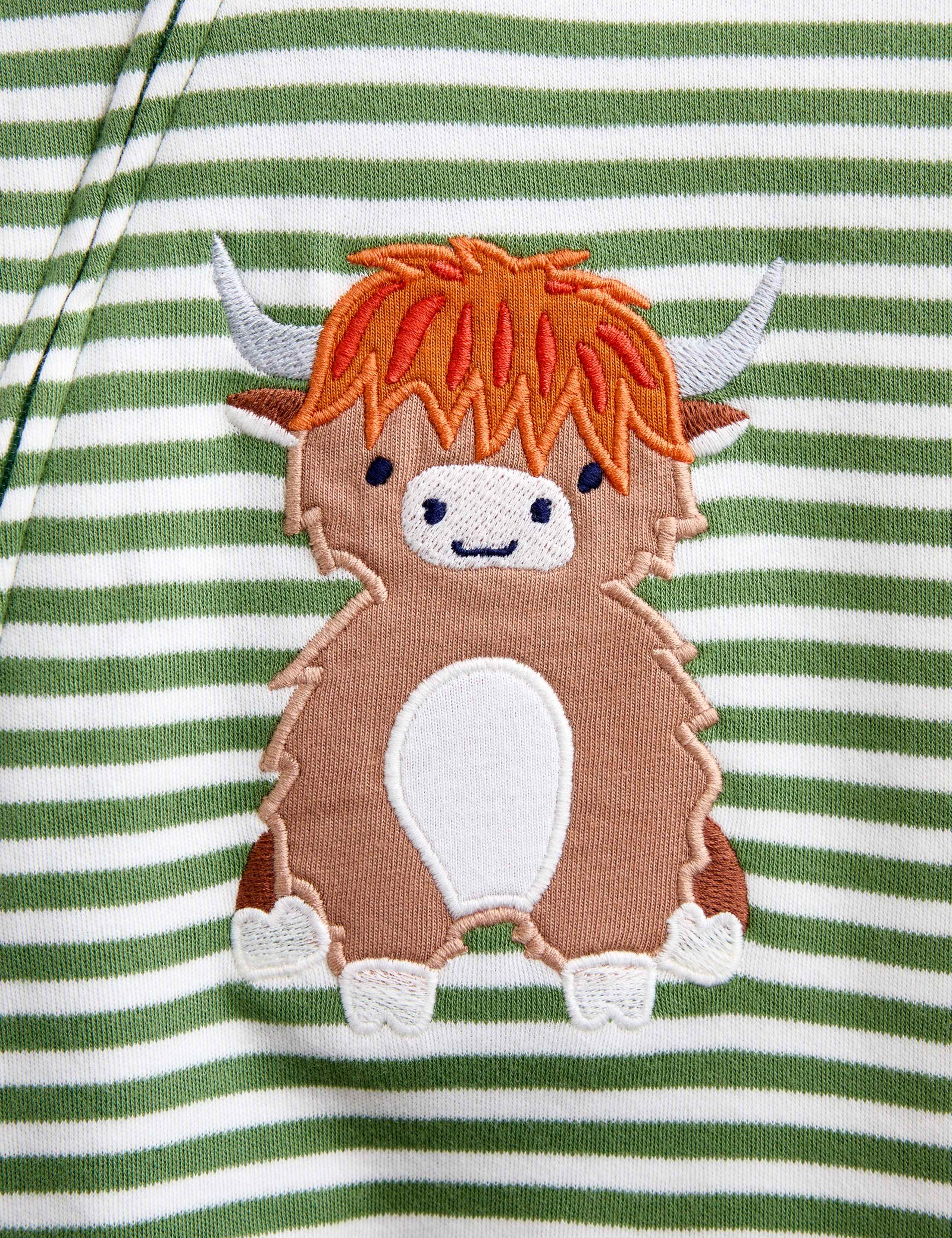 Pure Cotton Highland Cow Zip Up Sleepsuit 5 of 5