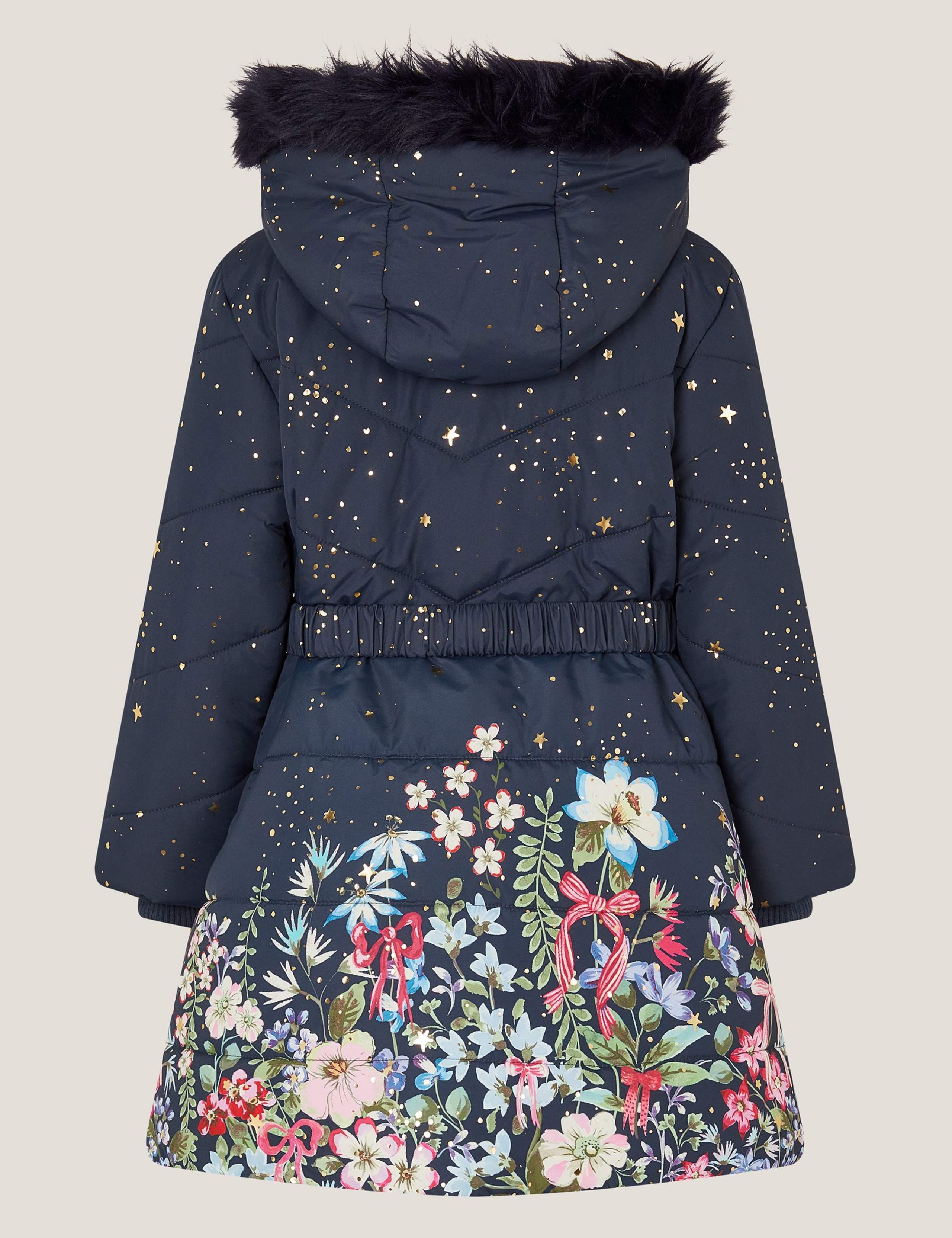 Floral Belted Hooded Coat (3-15 Yrs) 2 of 3