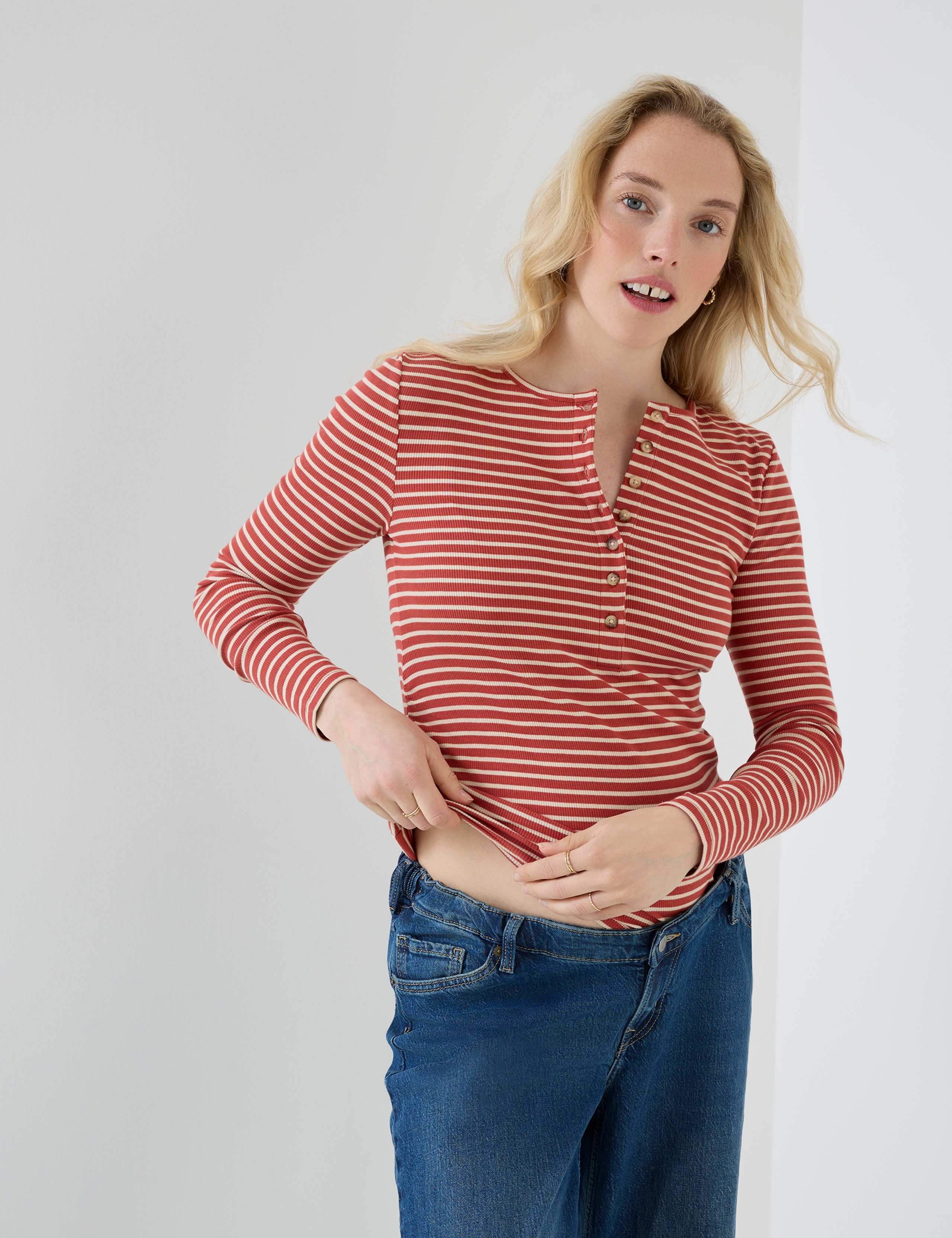 Maternity Nursing Striped Ribbed Top 4 of 8