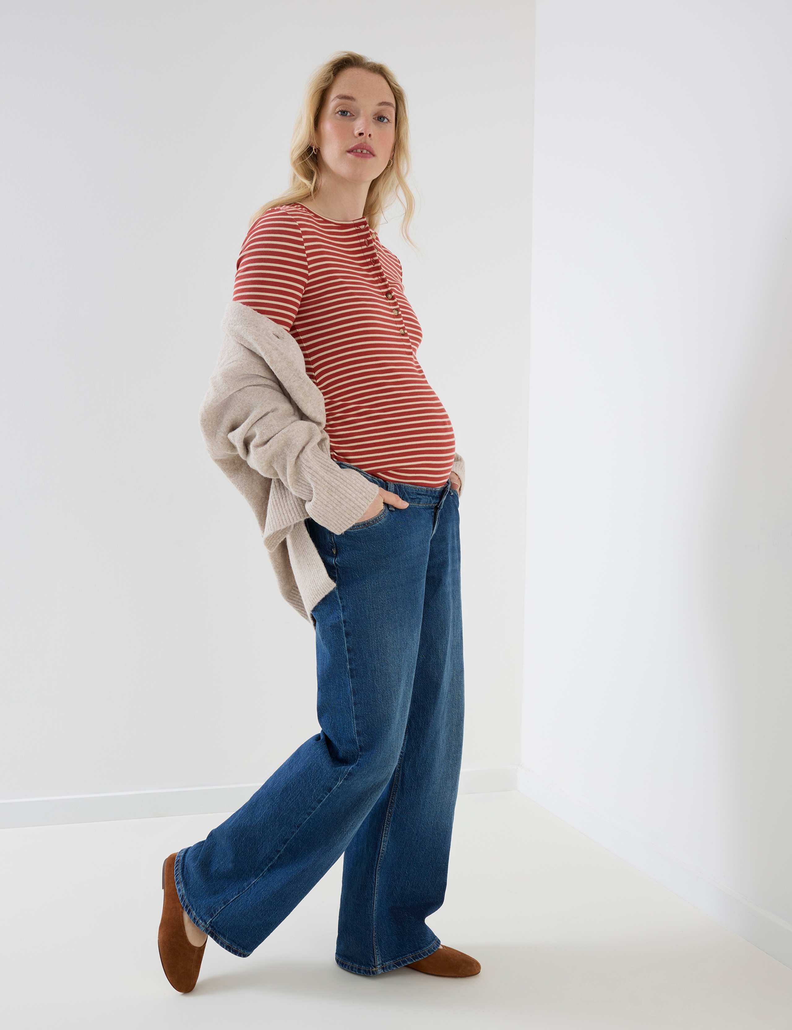 Maternity Nursing Striped Ribbed Top 6 of 8