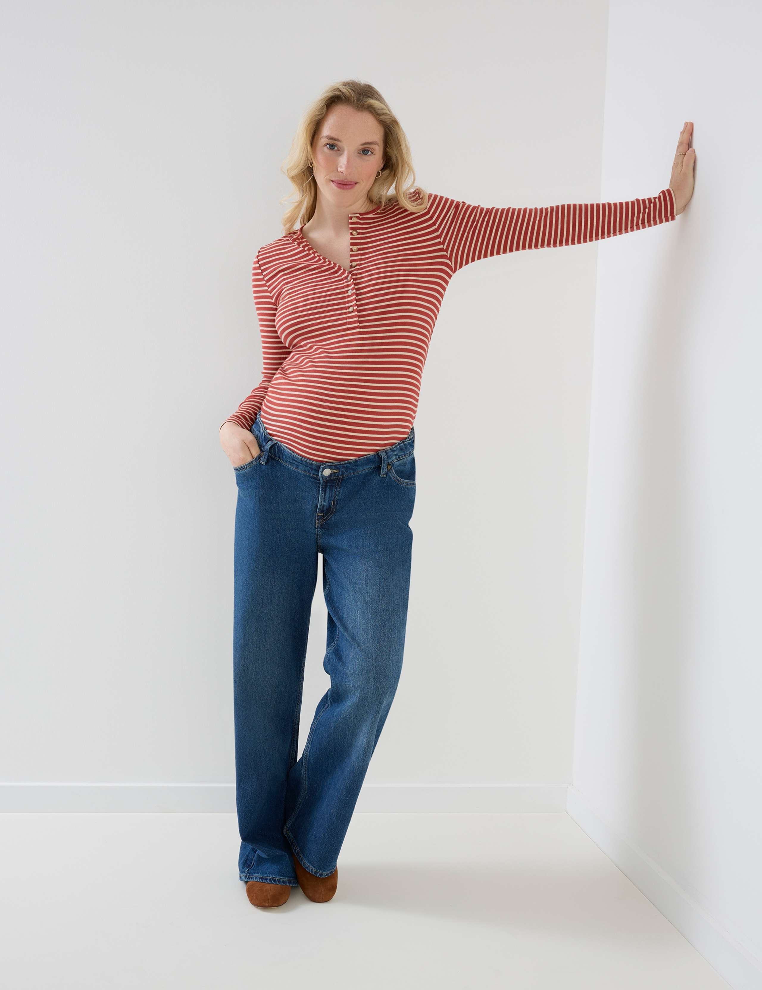 Maternity Nursing Striped Ribbed Top 7 of 8