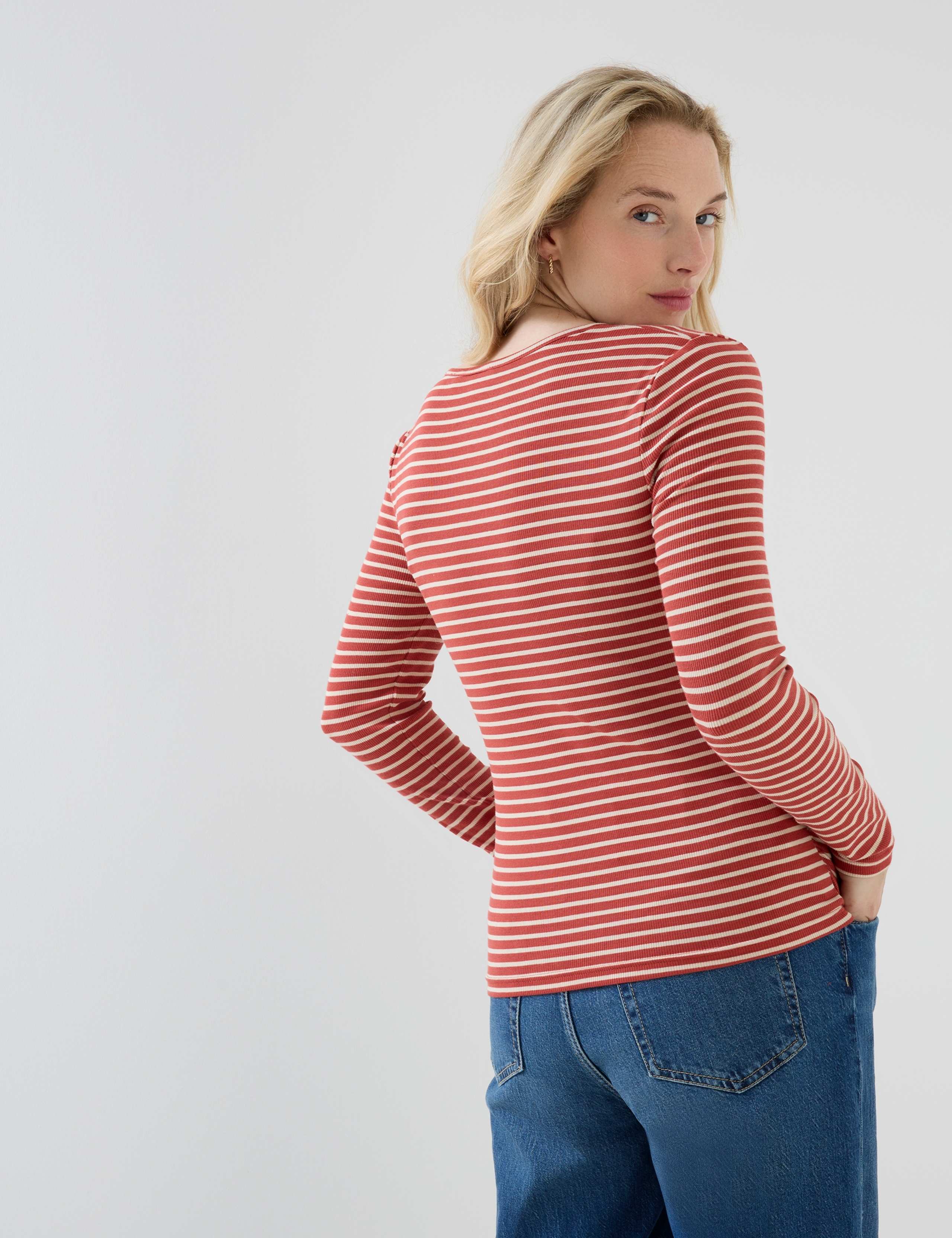 Maternity Nursing Striped Ribbed Top 8 of 8
