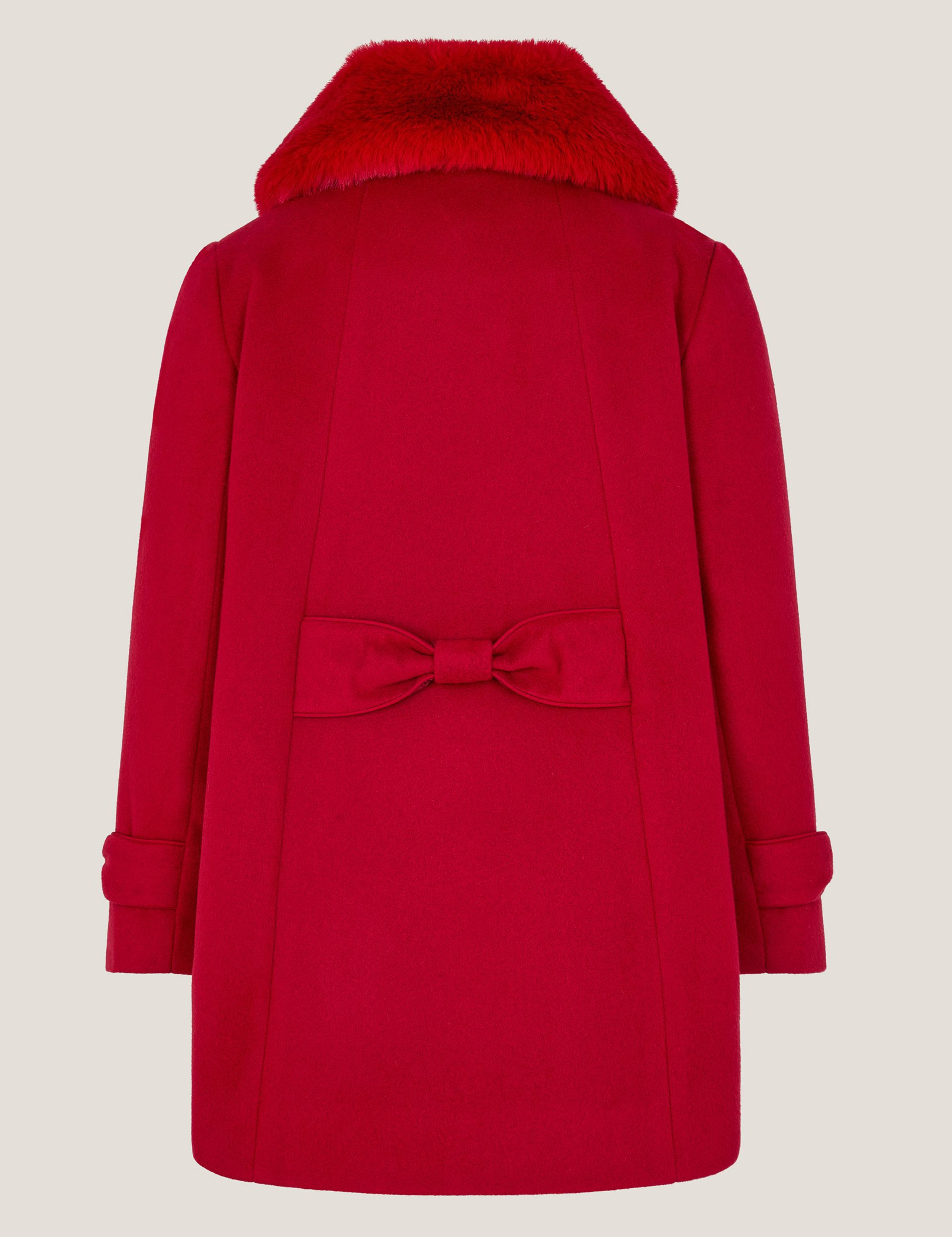 Faux Fur Bow Coat (3-13 Yrs) 2 of 3