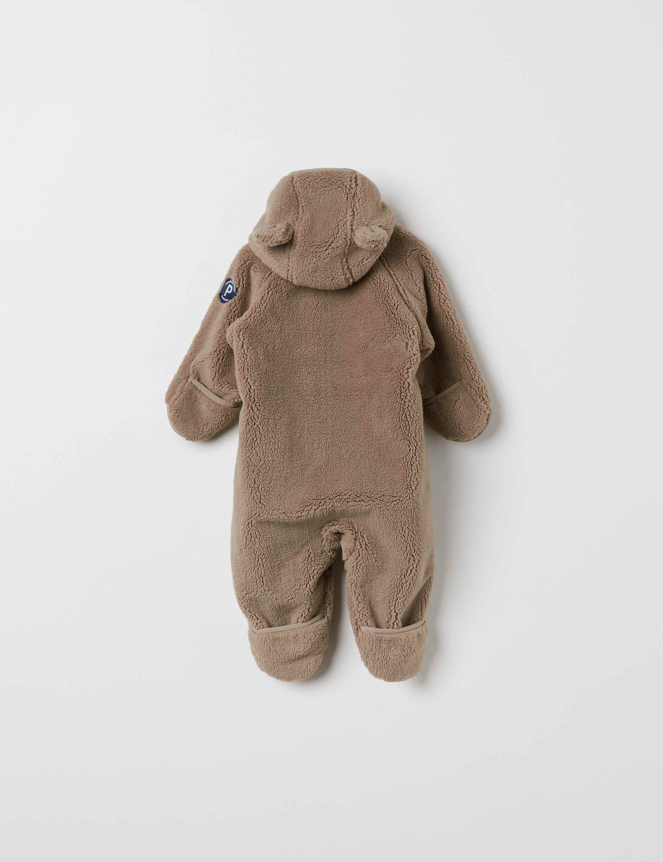 Fleece Hooded Zip Pramsuit (1-12 Mths) 2 of 6