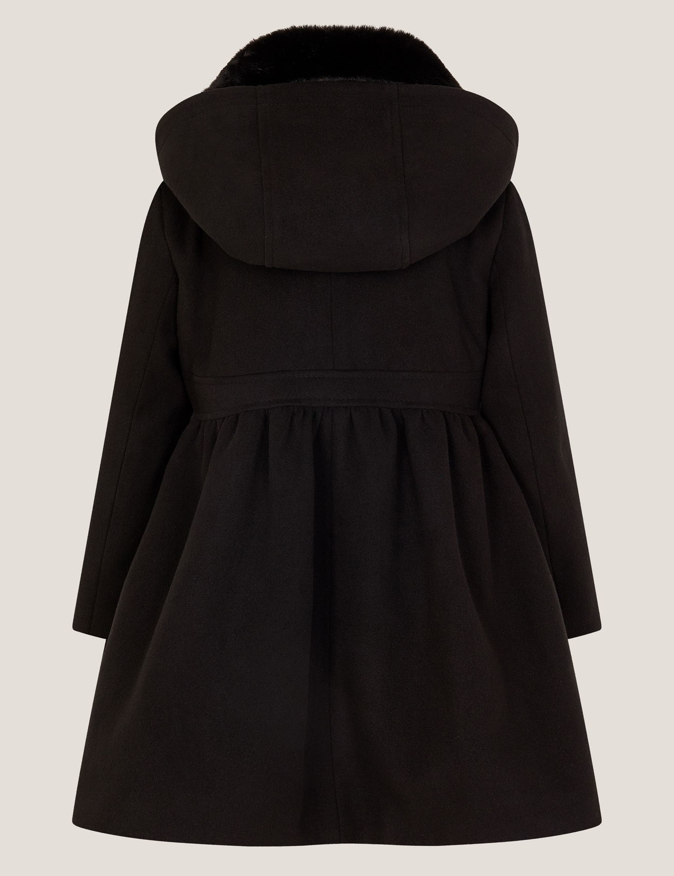 Faux Fur Collar Double-Breasted Coat 3 of 3
