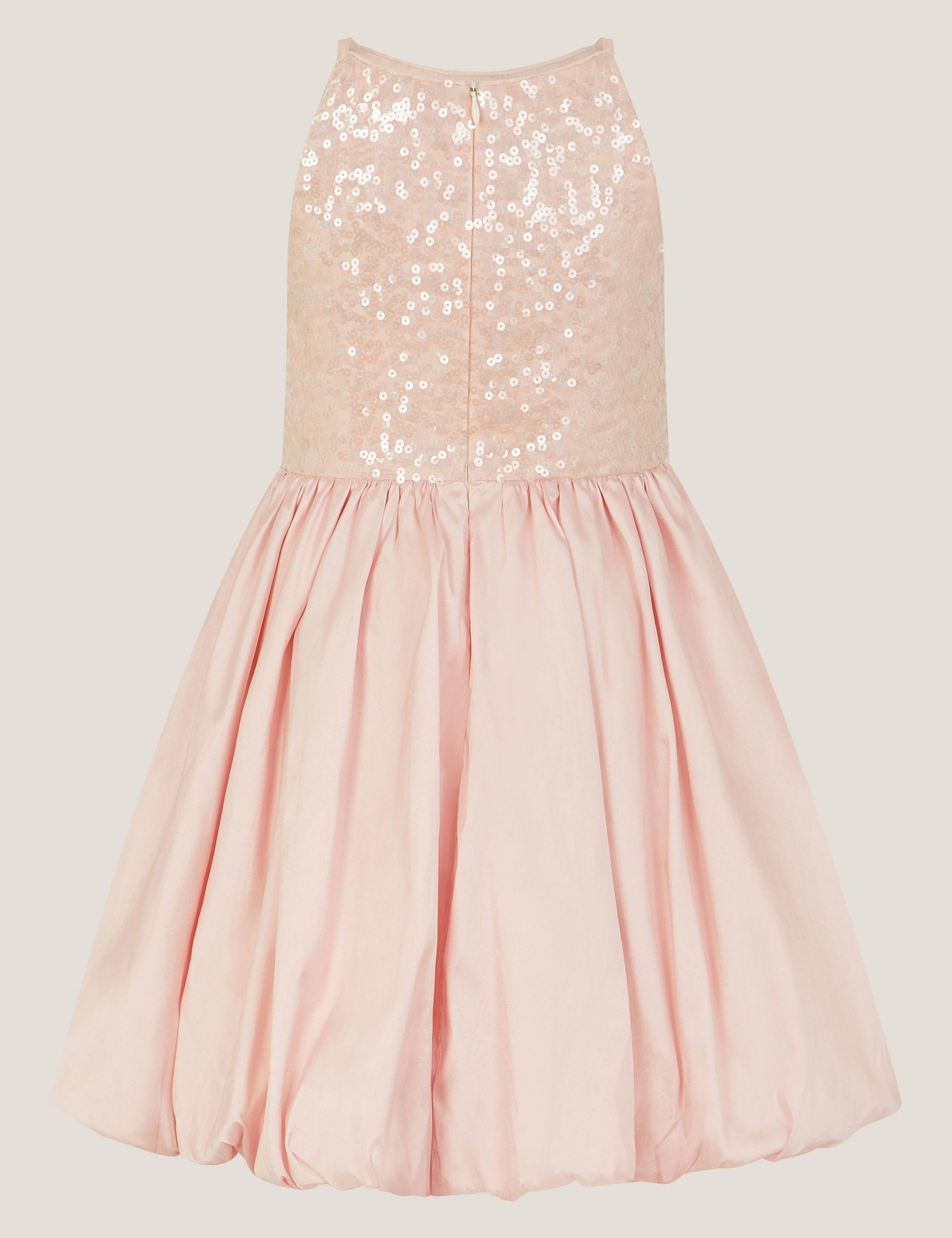 Sequin Bubble Hem Party Dress Pink 3 of 4