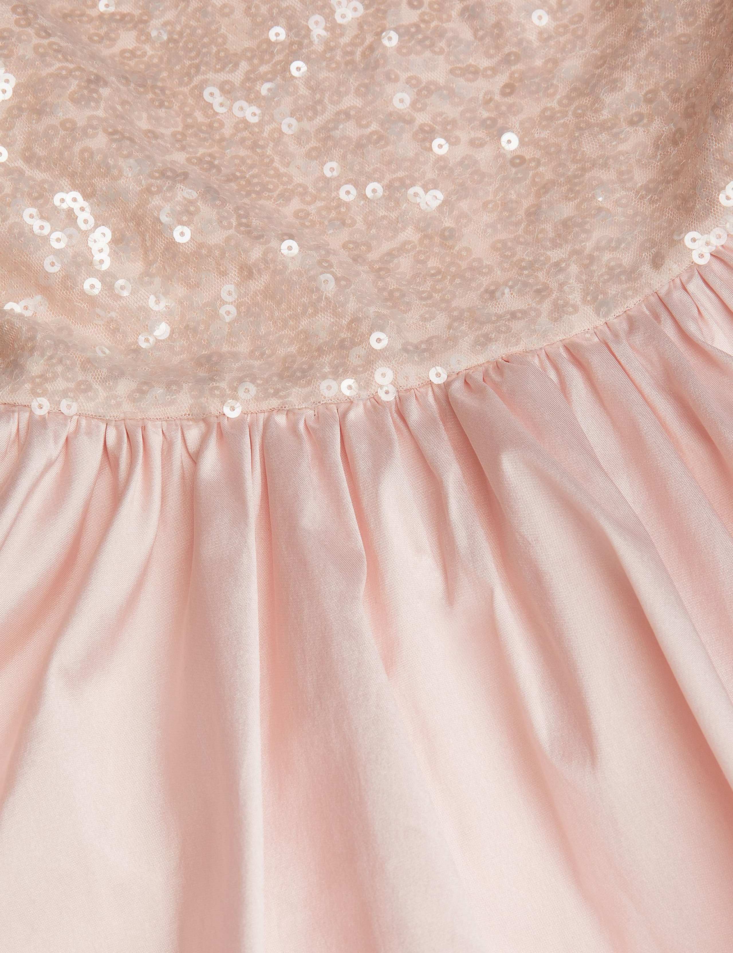 Sequin Bubble Hem Party Dress Pink 4 of 4