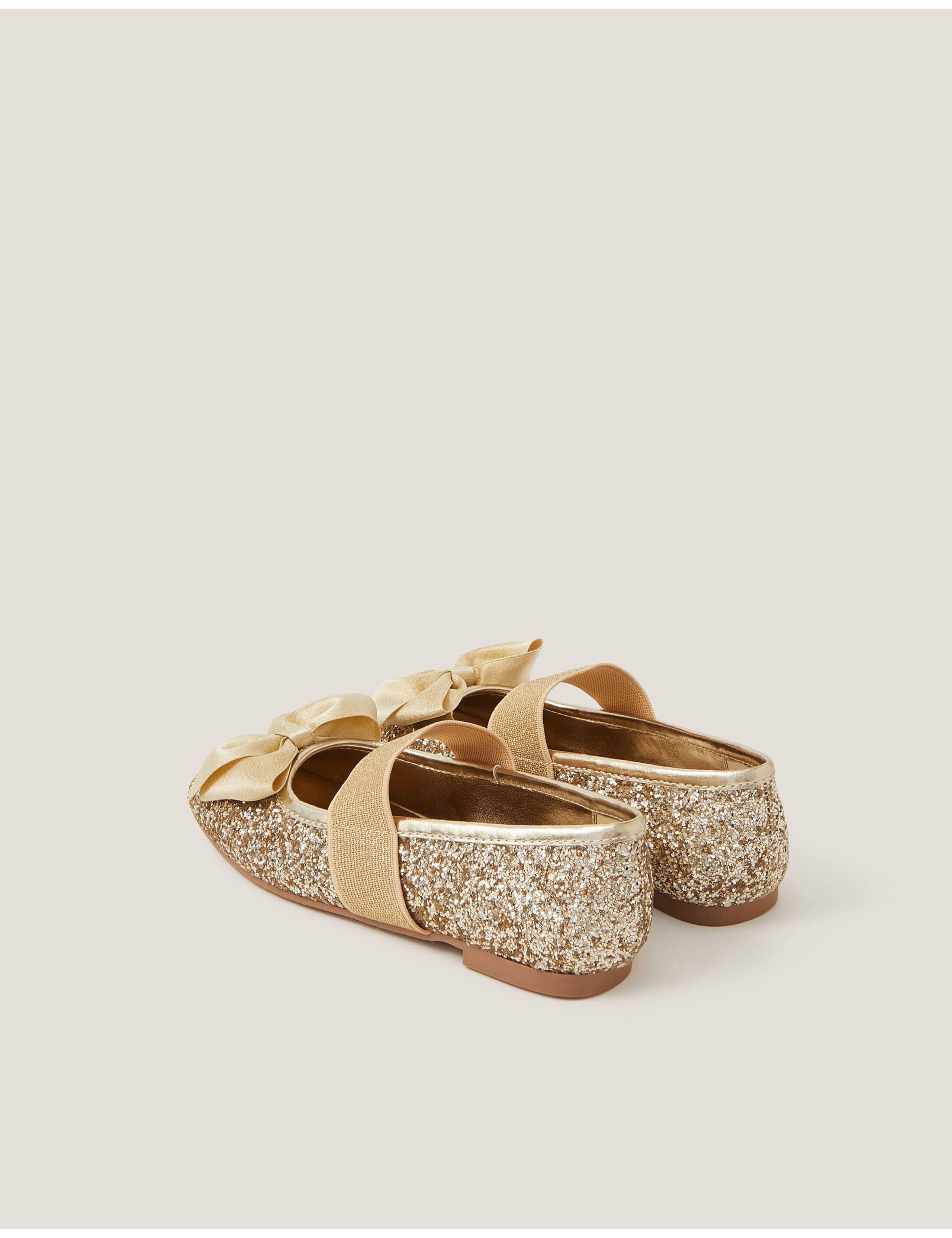 Glitter Bow Ballerina Party Shoes (7 Small - 4 Large) 2 of 3