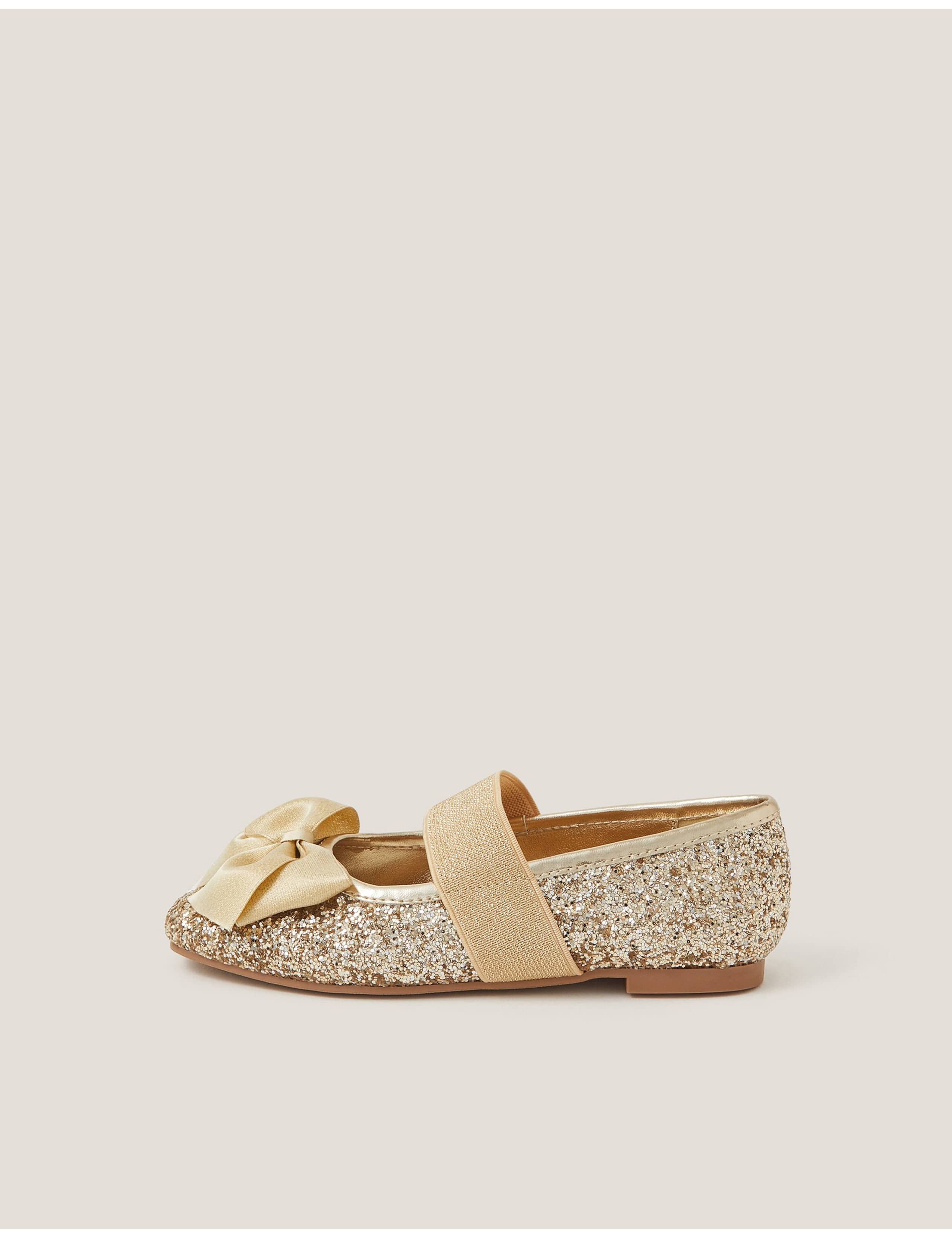 Glitter Bow Ballerina Party Shoes (7 Small - 4 Large) 3 of 3