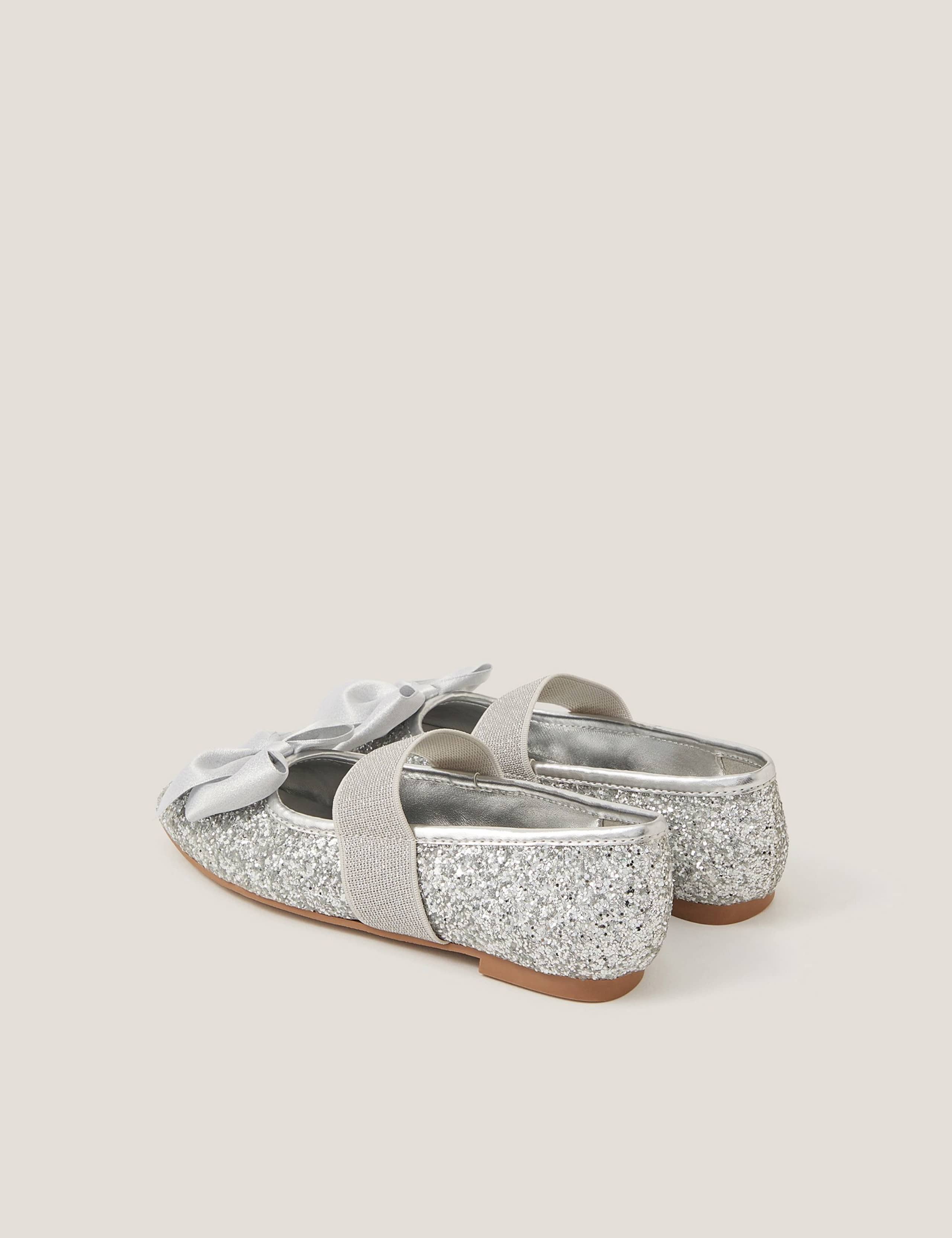 Glitter Bow Ballerina Party Shoes (7 Small - 4 Large) 3 of 3