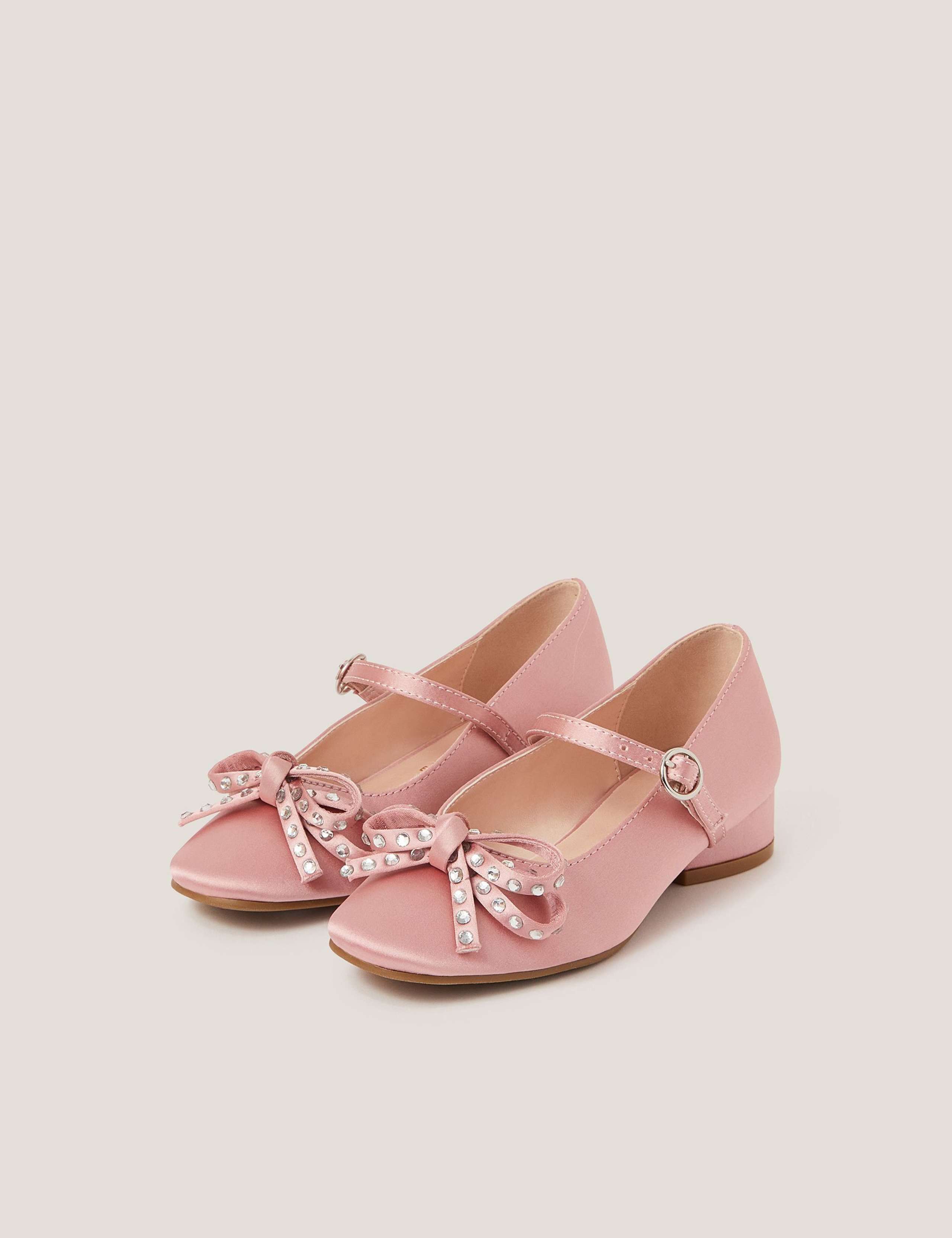 Kids' Diamante Bow Shoes (7 Small - 4 Large) 1 of 3