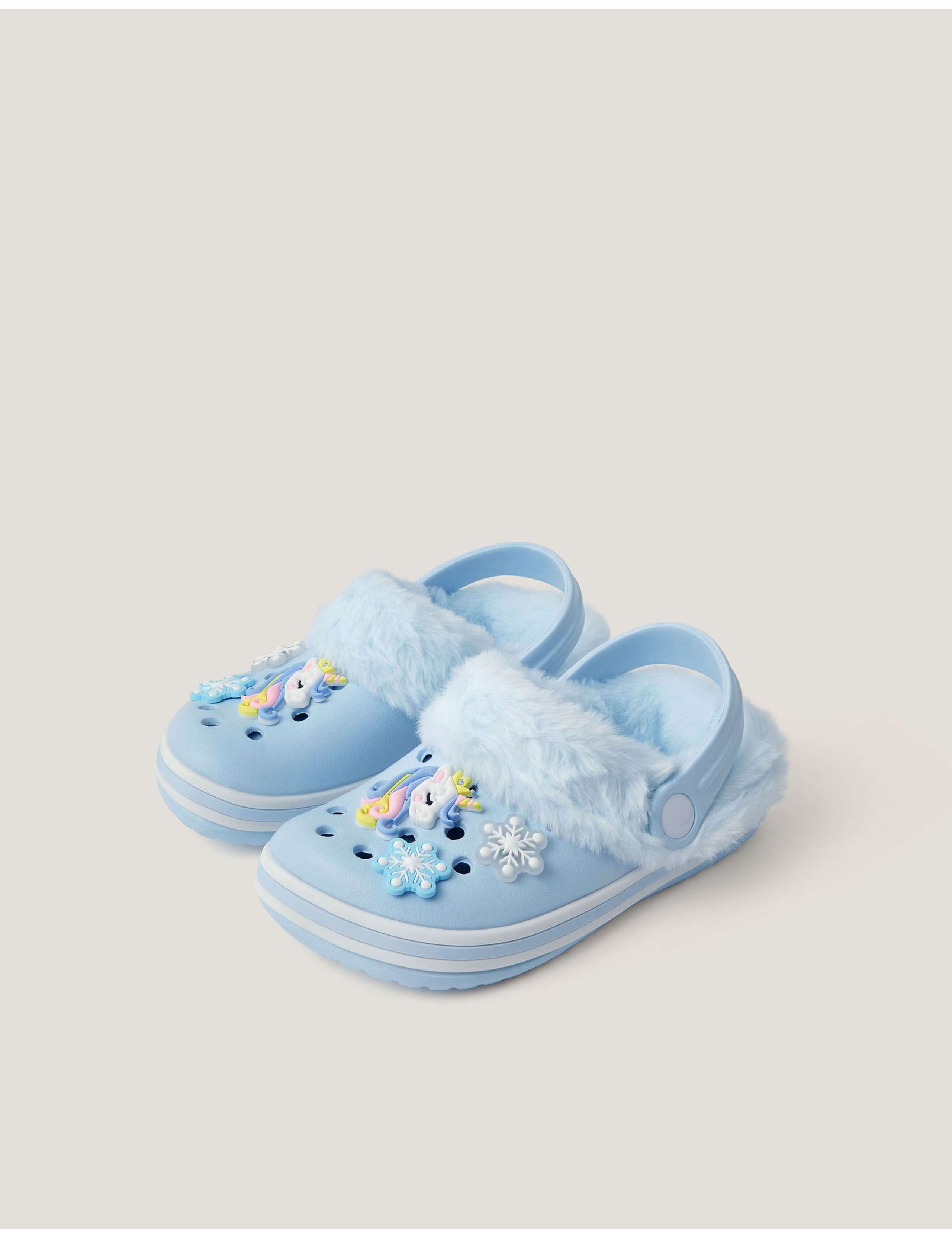 Kids' Fluffy Unicorn Clogs (7 Small - 4 Large) 2 of 3