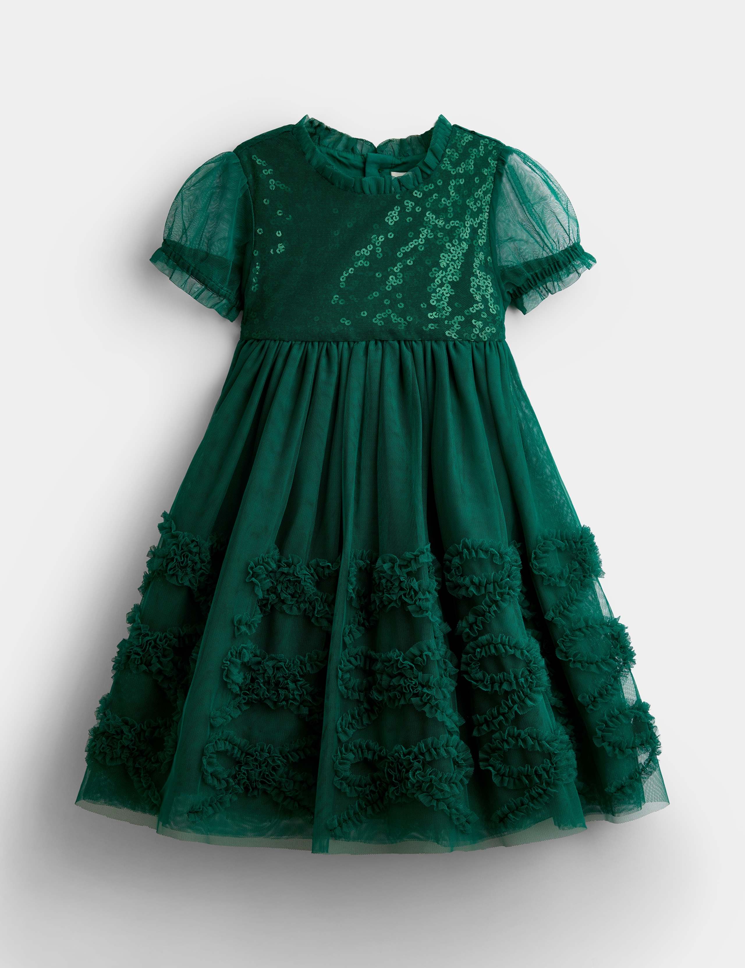 Sequin Tulle Bow Party Dress (1-5 Yrs) 1 of 4
