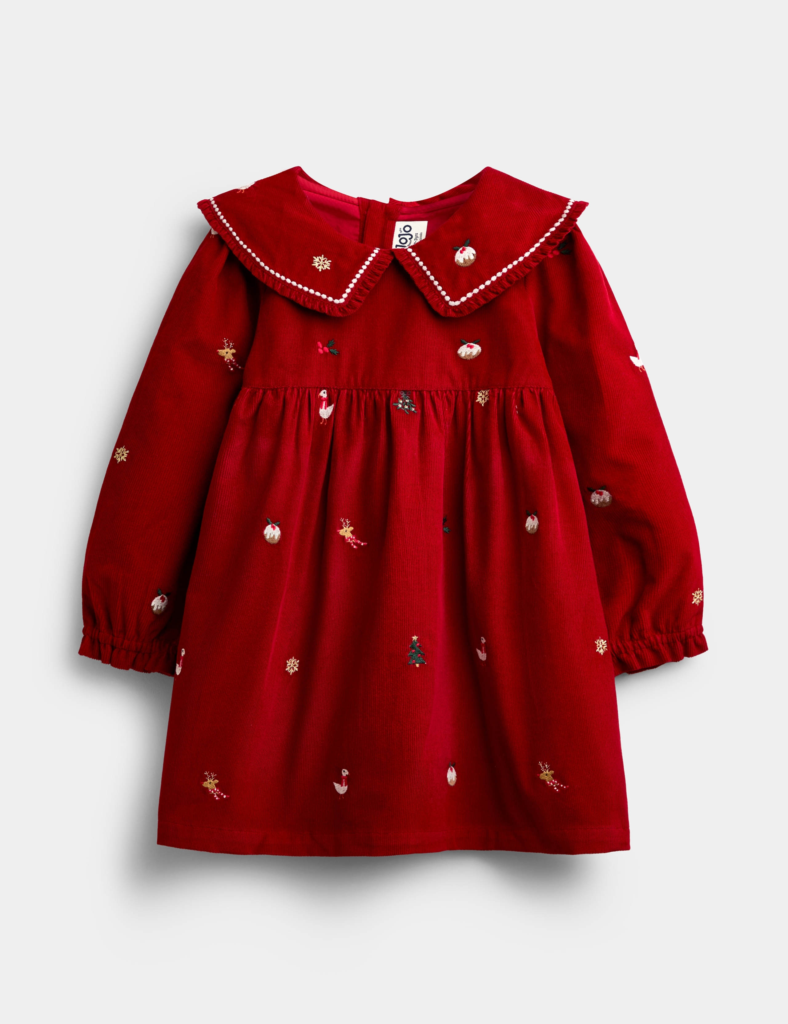 Pure Cotton Christmas Cord Dress (1-5 Yrs) 1 of 4