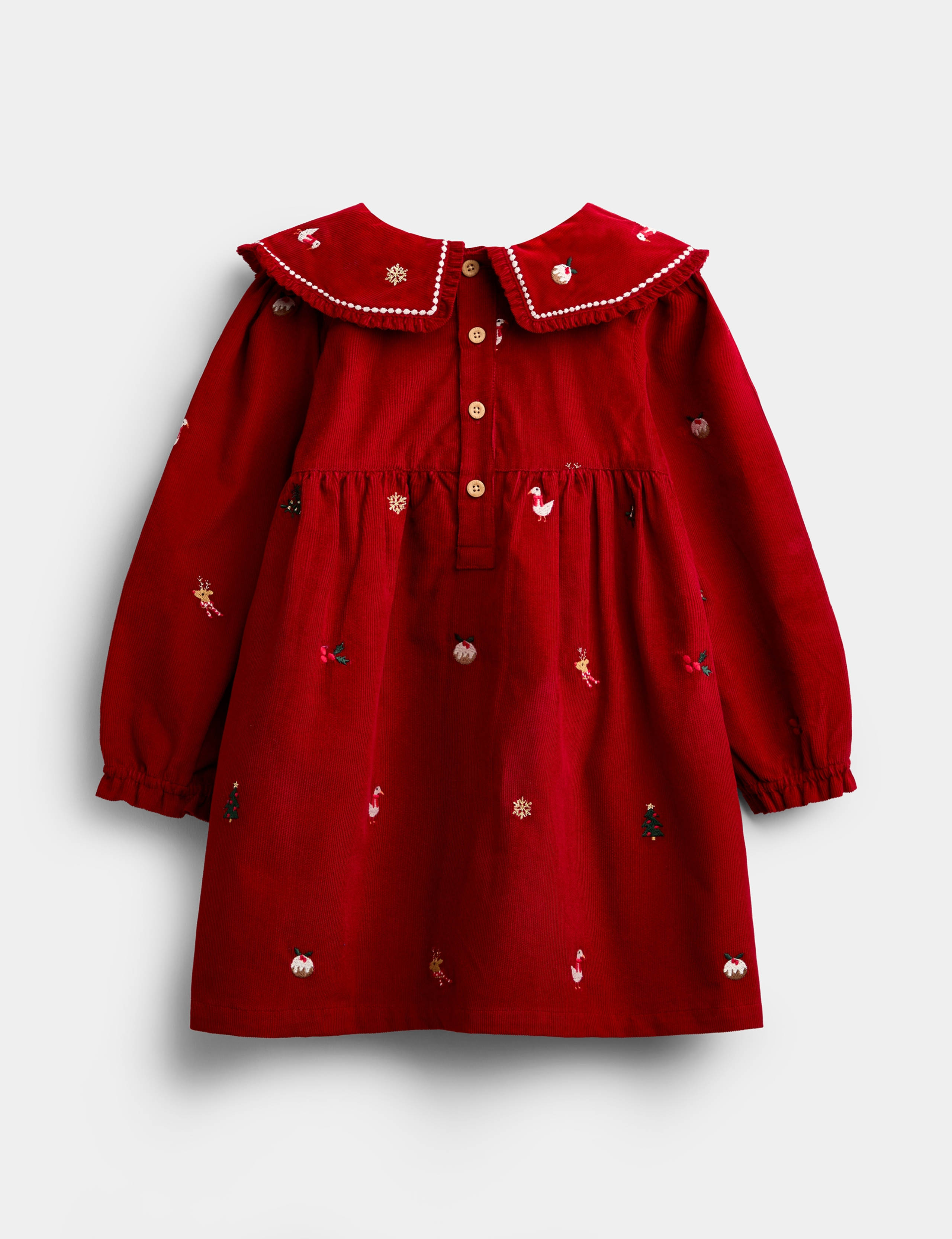 Pure Cotton Christmas Cord Dress (1-5 Yrs) 2 of 4