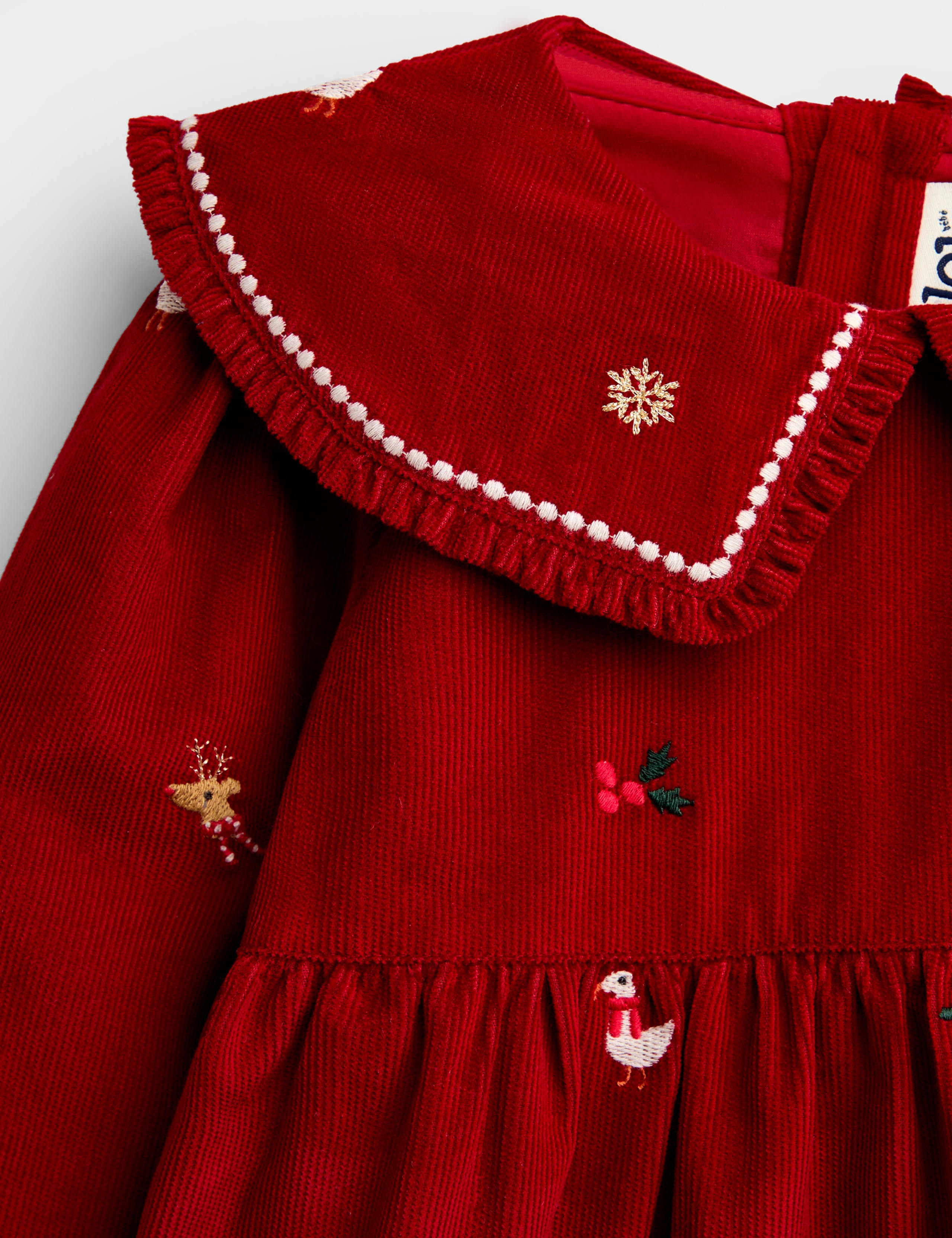 Pure Cotton Christmas Cord Dress (1-5 Yrs) 3 of 4