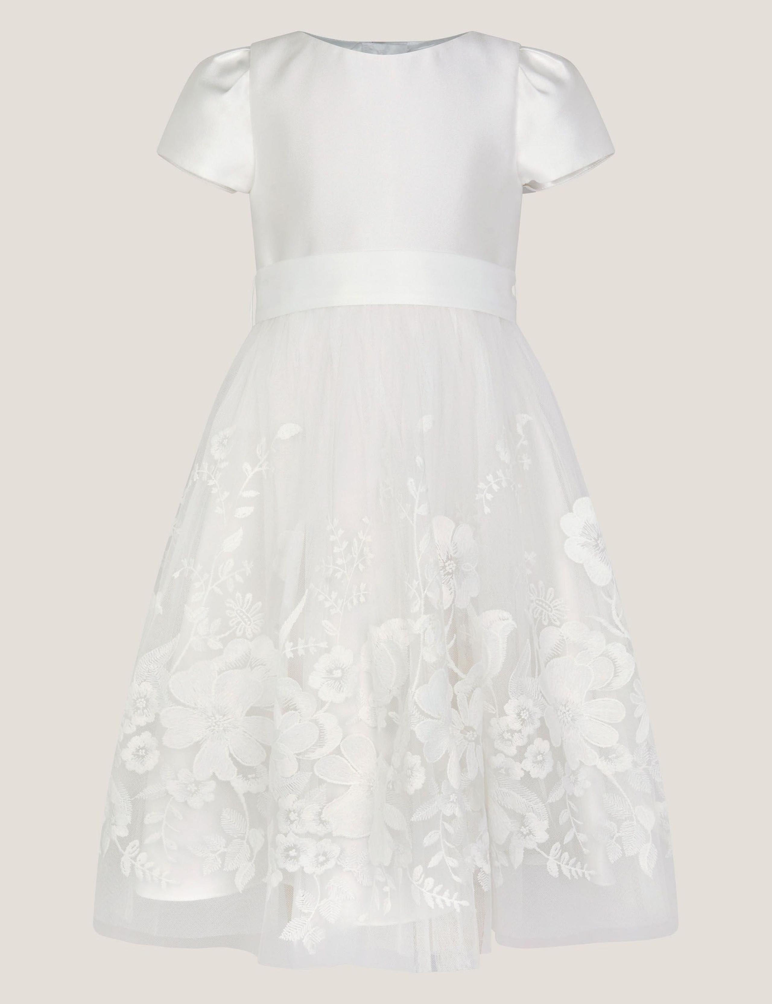 Satin Embroidered Floral Dress (2-15 Years) 1 of 3