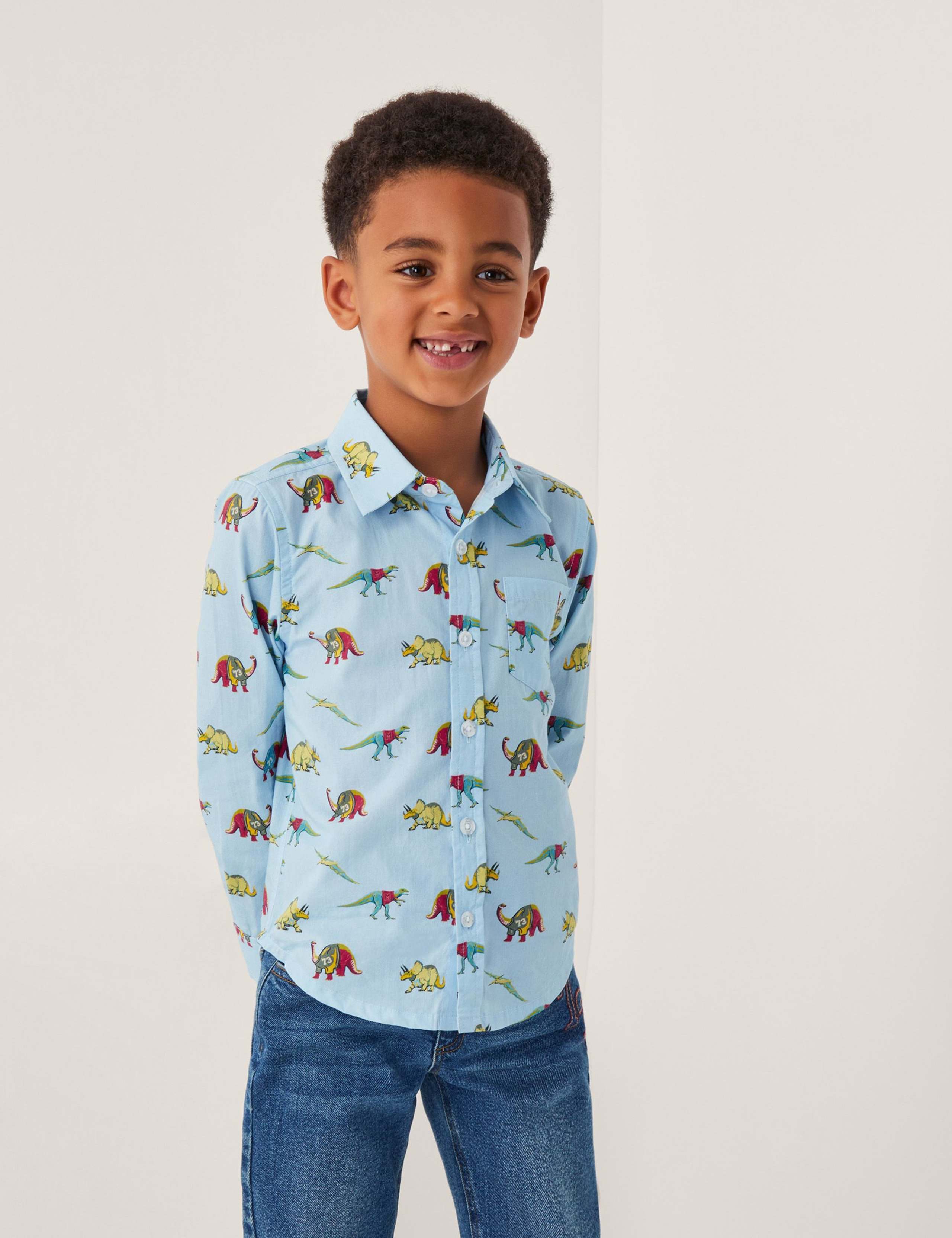 Pure Cotton Dino Print Shirt (2-13 yrs) 2 of 4