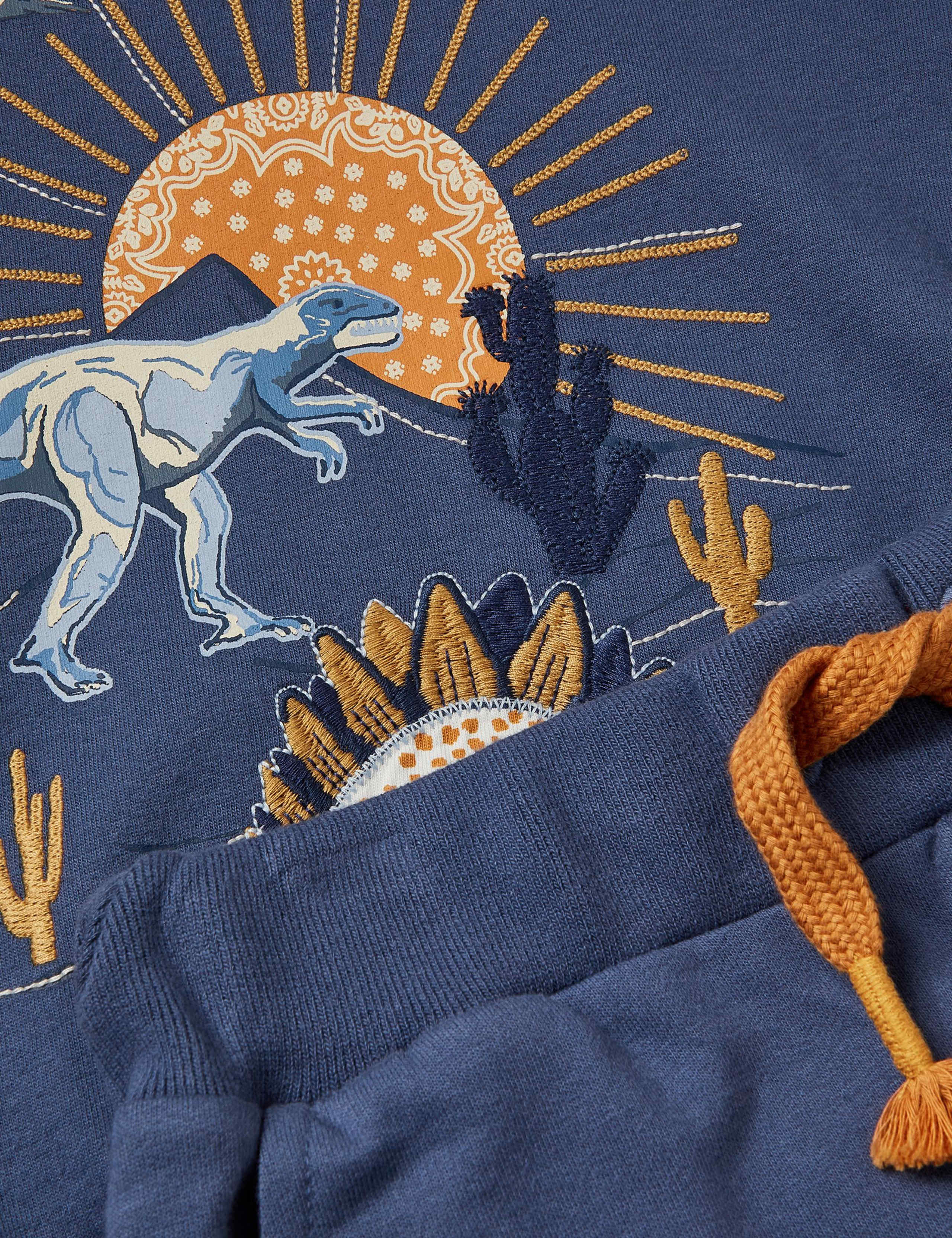 Pure Cotton Dinosaur Hoodie Outfit (3-13 Yrs) 3 of 3