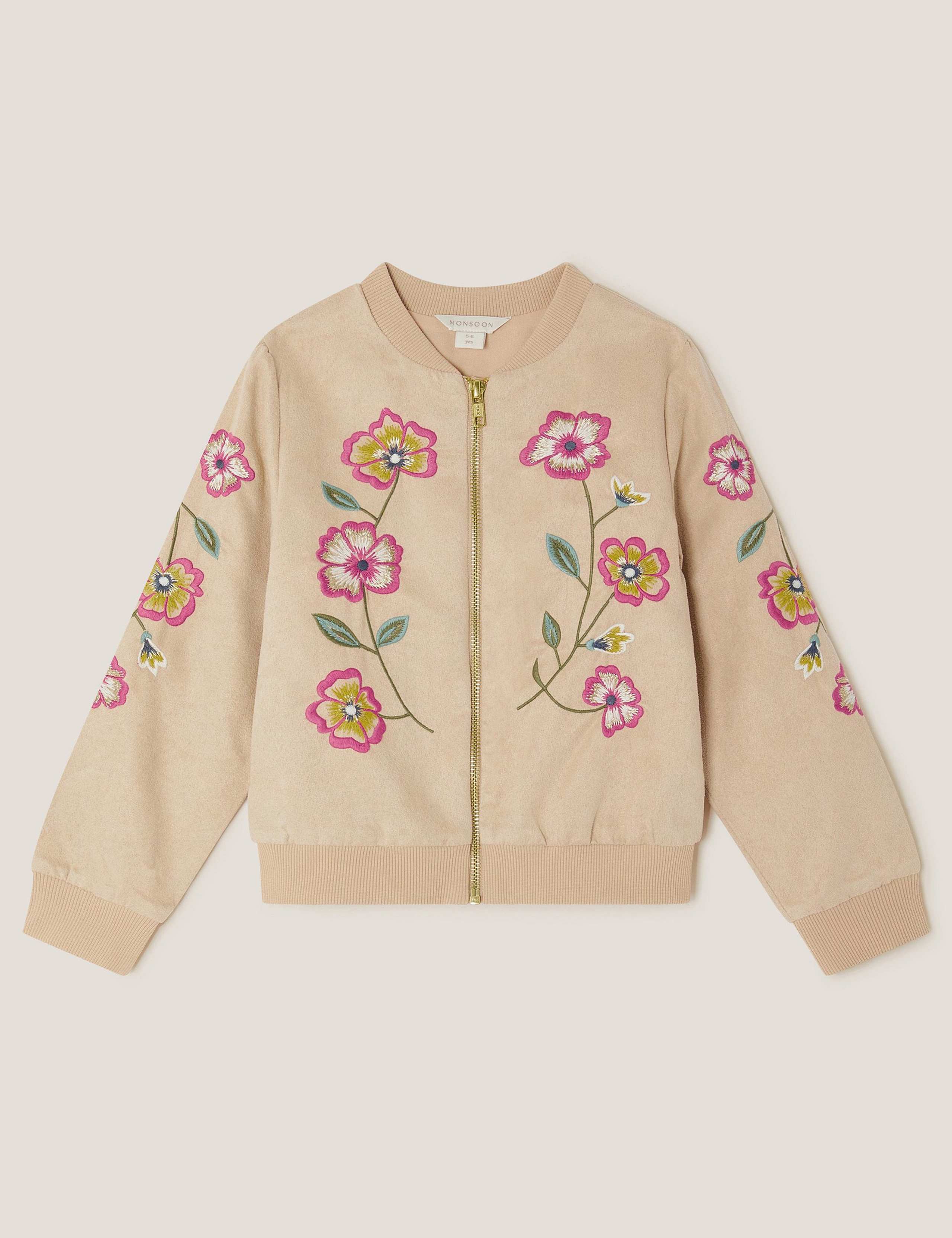 Suedette Floral Bomber (3-13 Yrs) 1 of 4