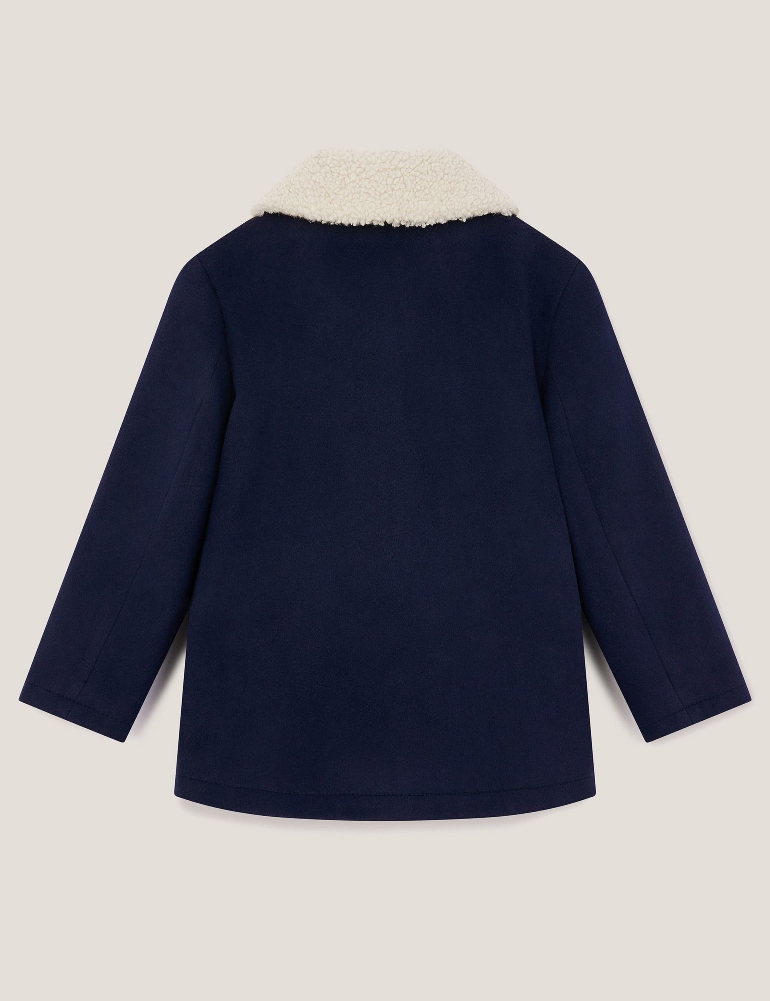 Borg Collar Double Breasted Peacoat (2-13 Yrs) 2 of 3