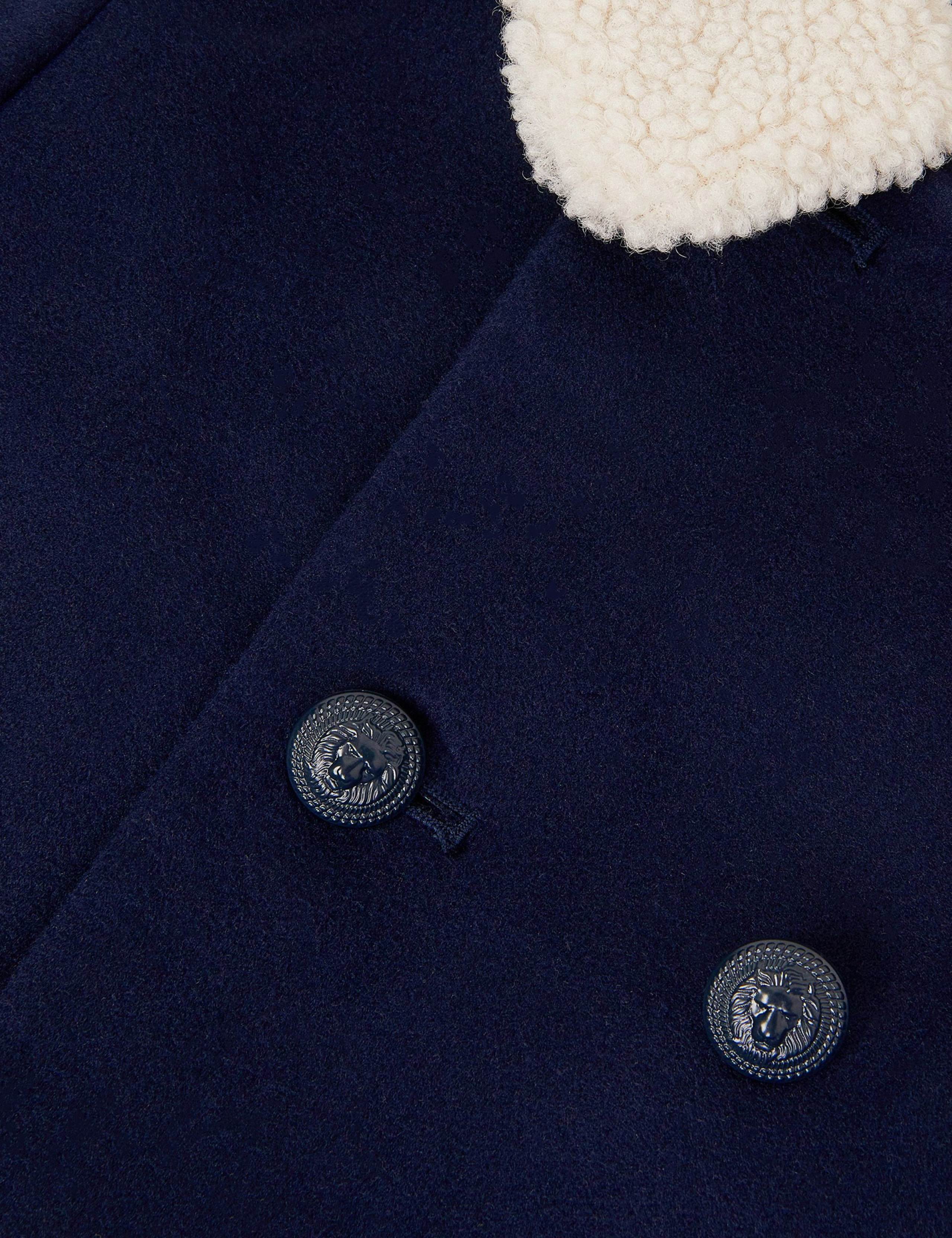 Borg Collar Double Breasted Peacoat (2-13 Yrs) 3 of 3