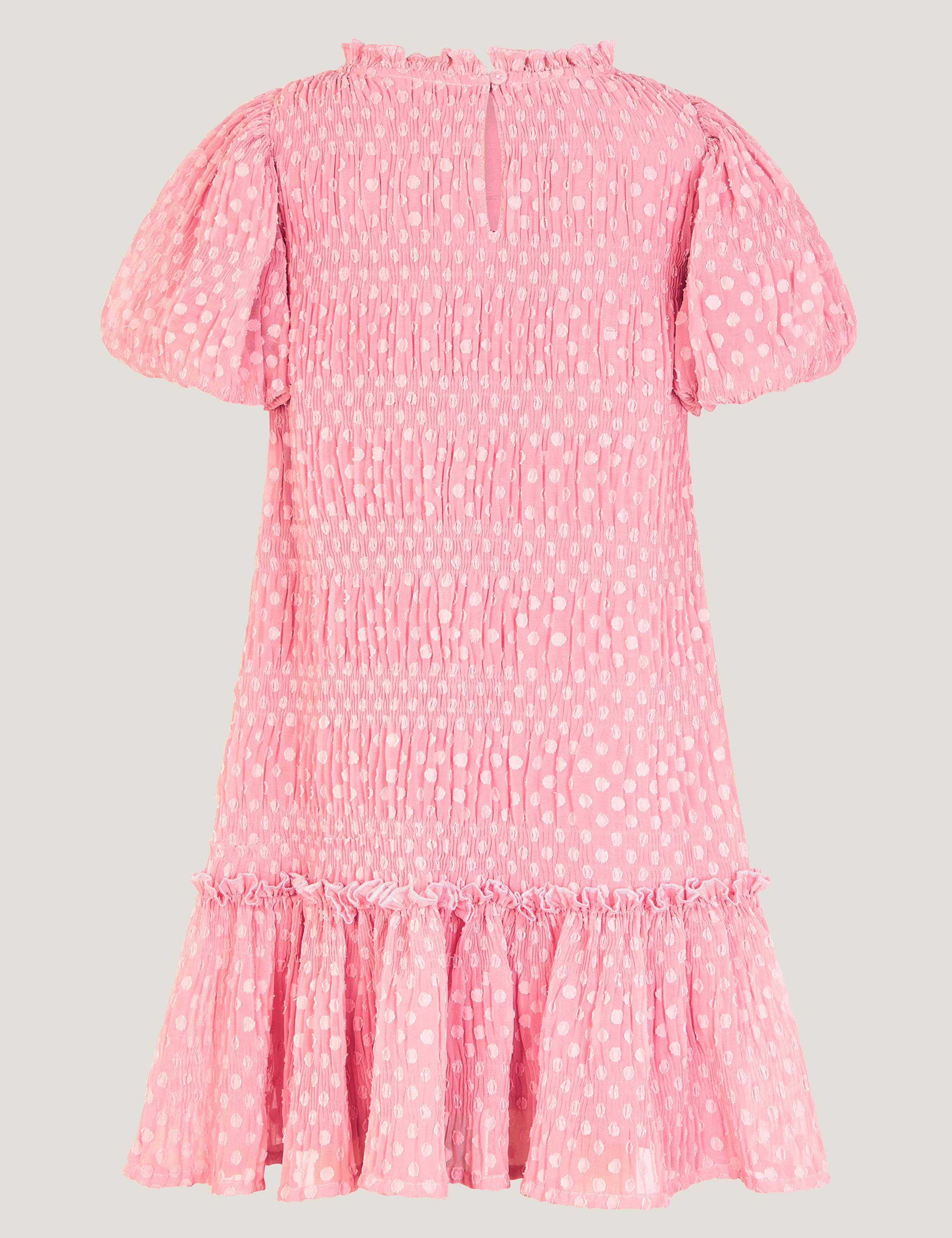 Textured Polka Dot Puff Sleeve Dress (3-15 Yrs) 2 of 3