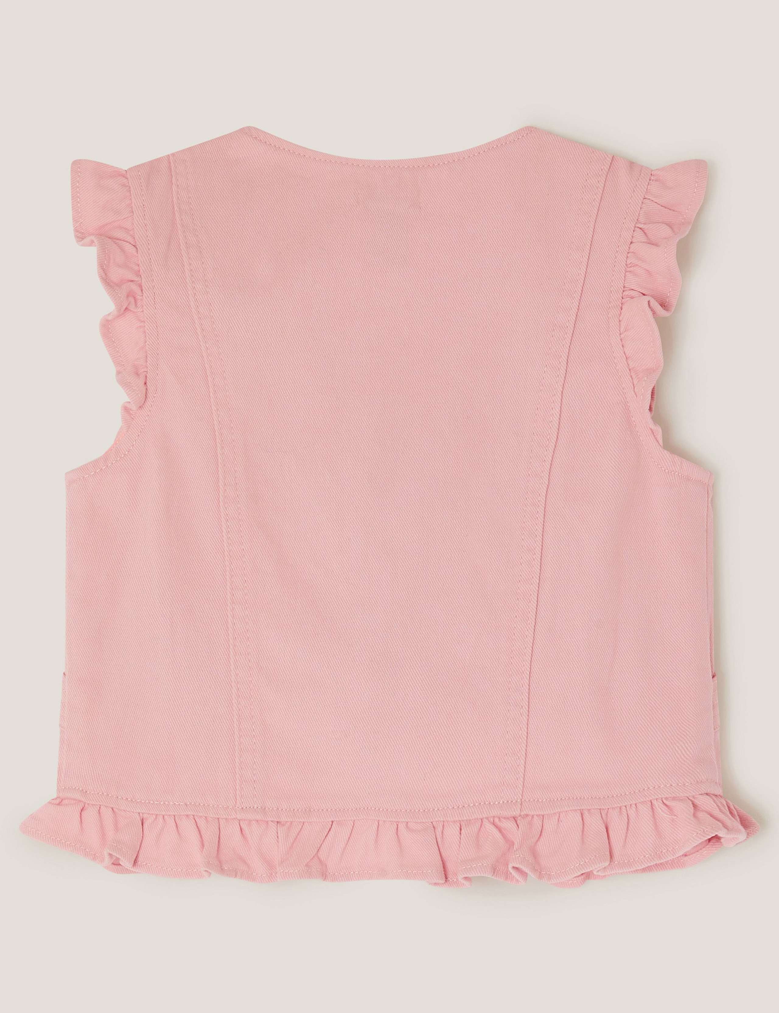 Denim Floral Waistcoat (3-15 Yrs) 3 of 4