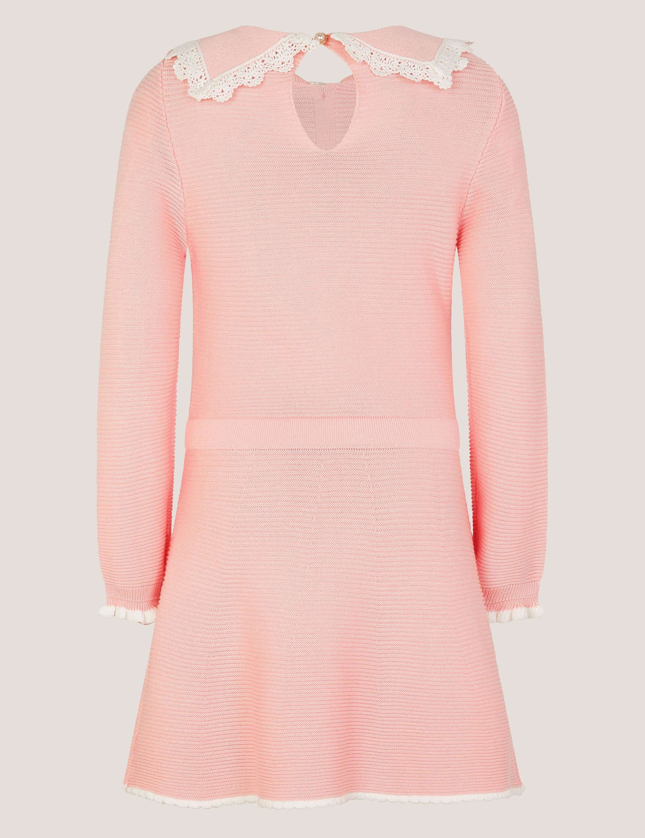 Cotton Blend Knitted Button Detail Dress (3-13 Yrs) 1 of 3