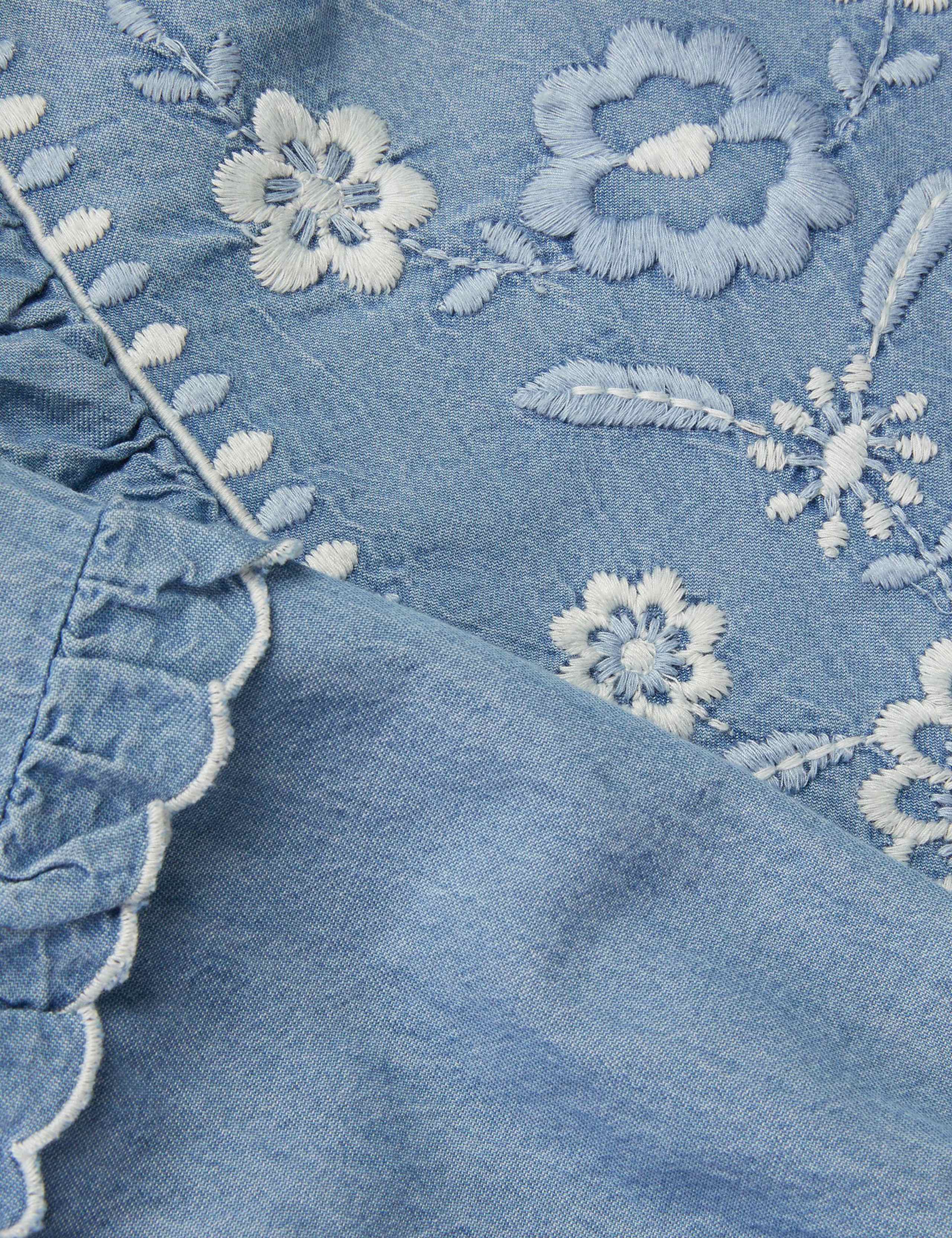 Embroidered Frill Detail Dress (3-15 Yrs) 4 of 4