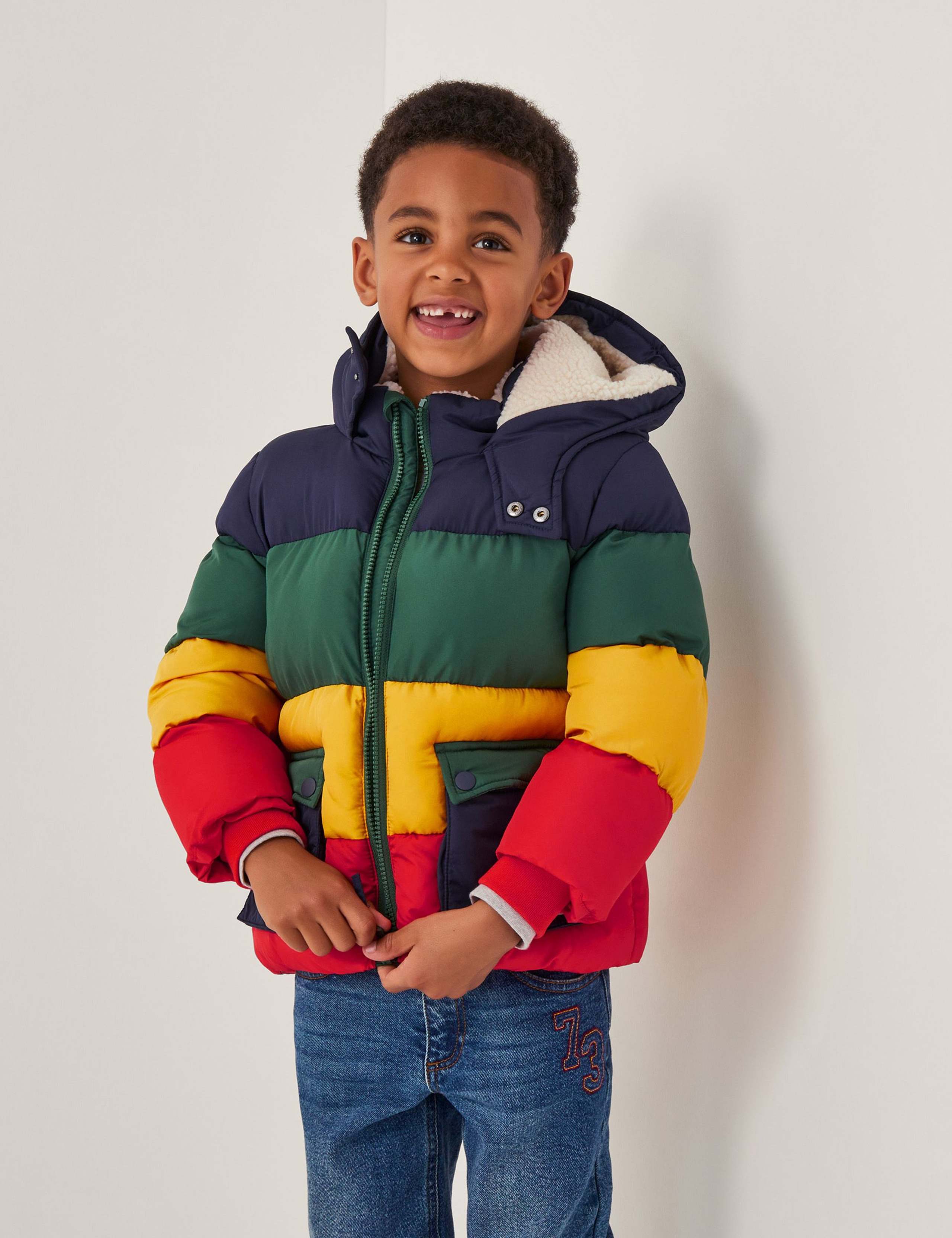 Hooded Colour Block Puffer Jacket (3-13 Yrs) 2 of 4