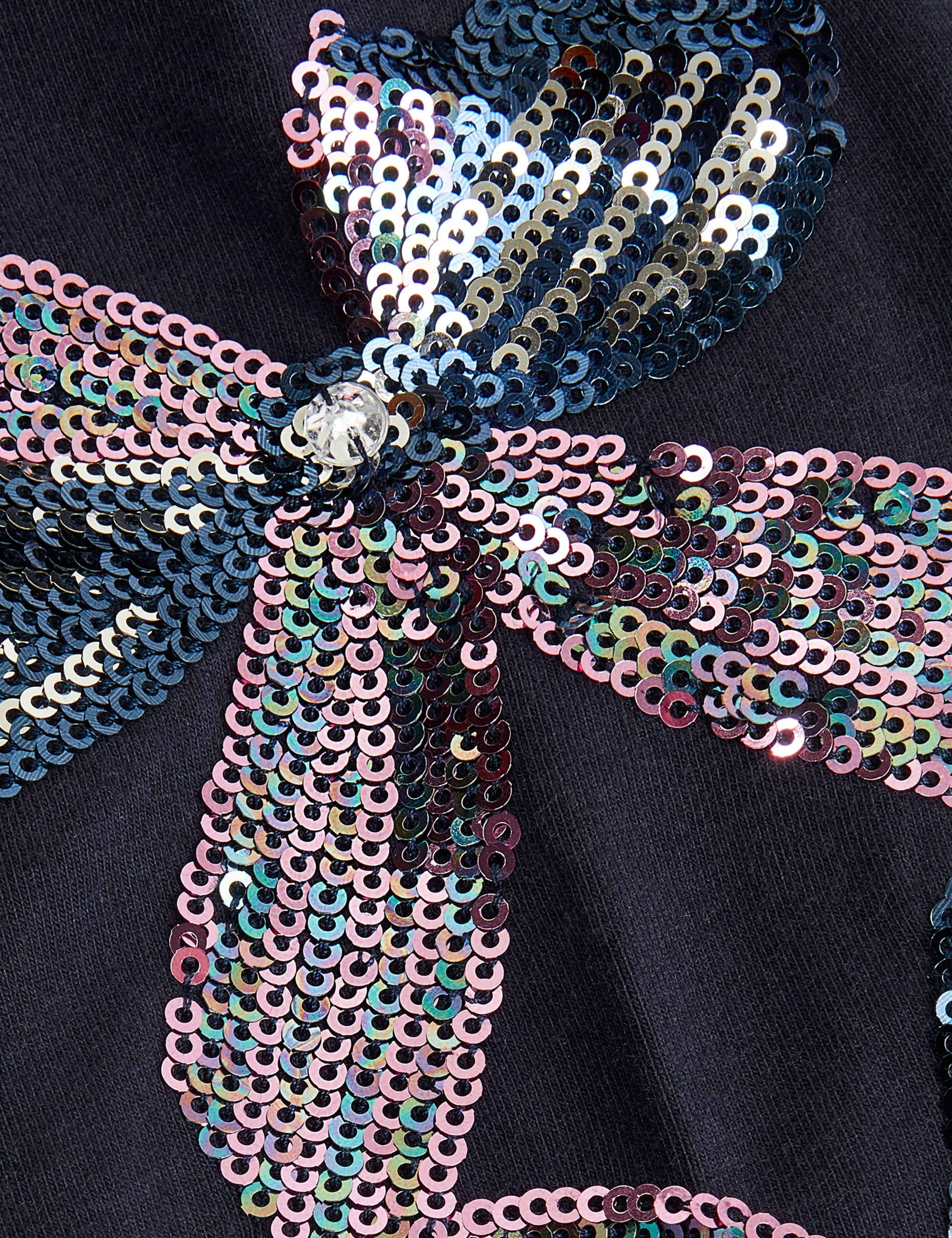 Cotton Rich Sequin Bow Embroidered Leggings (3-15 Yrs) 4 of 4