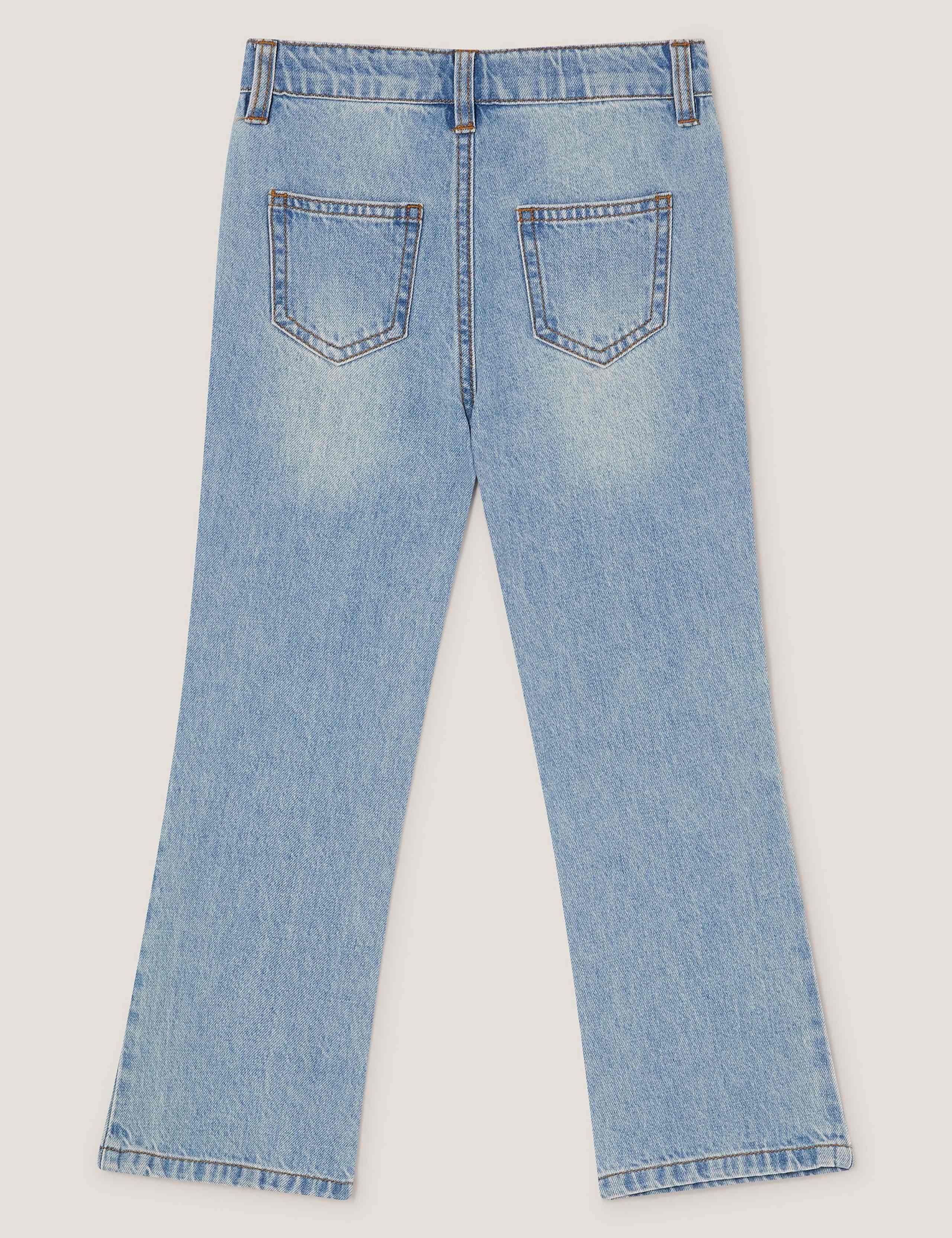 Pure Cotton Bow Embroidered Jeans (3-15 Yrs) 3 of 4