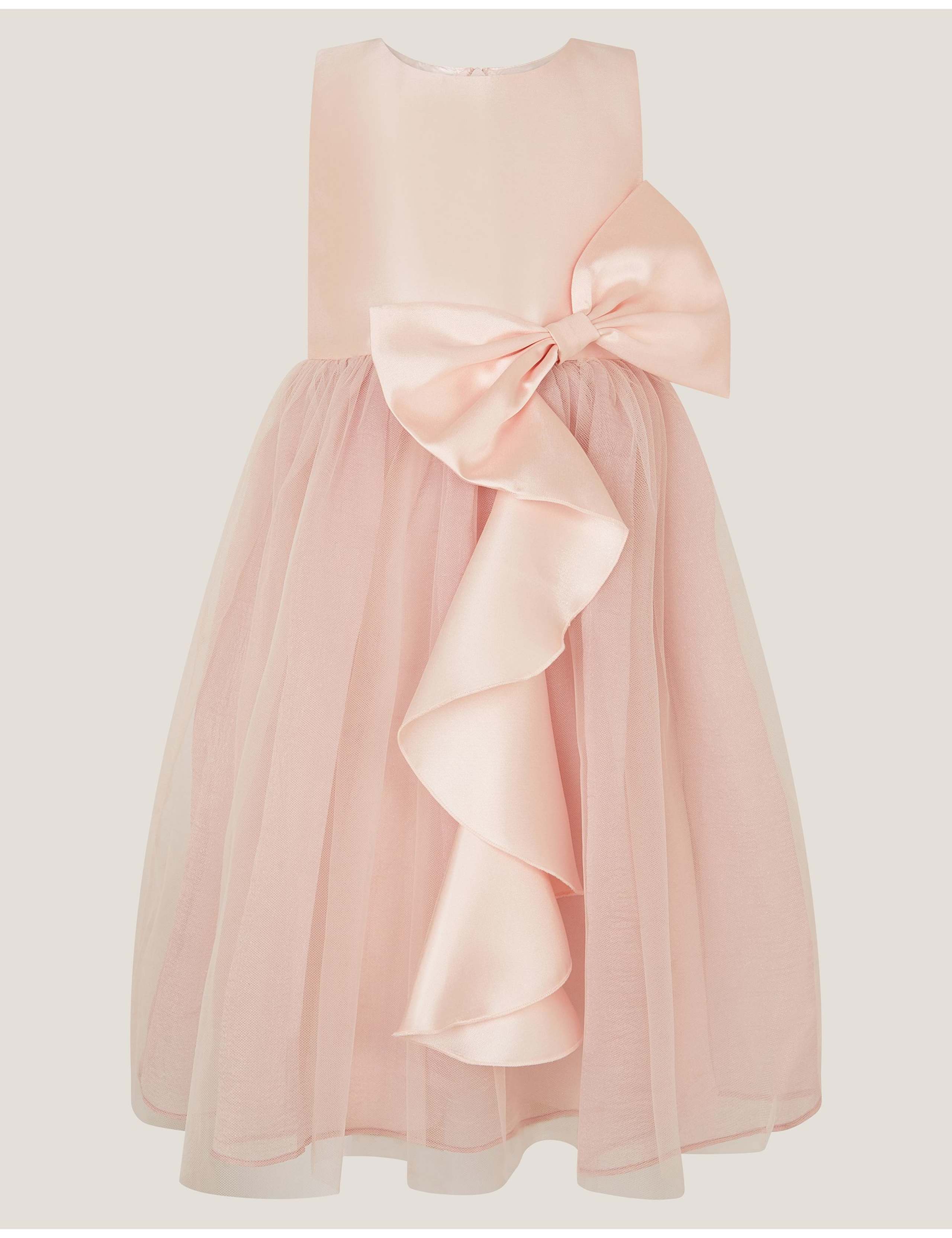 Satin Tulle Waterfall Bow Dress (3-13 Yrs) 1 of 3