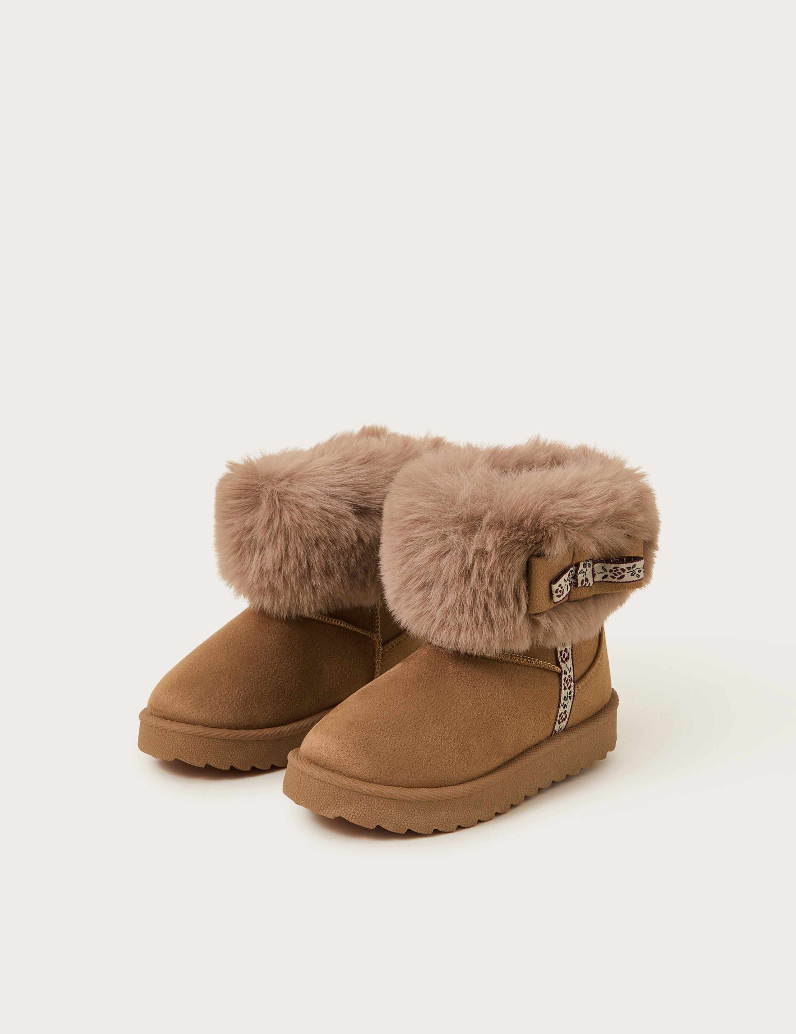 Kids' Faux Fur Lined Ankle Boots (7 Small-4 Large) 2 of 3