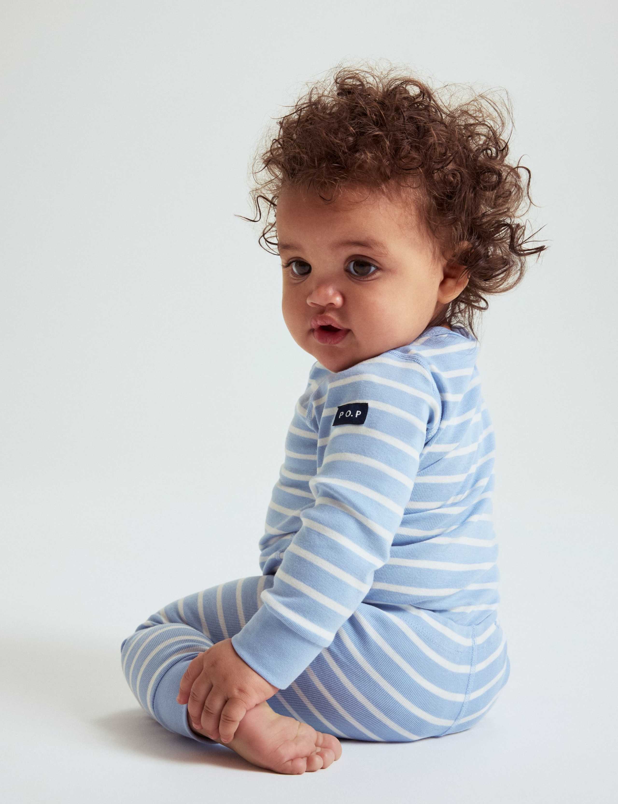 Pure Cotton Striped Leggings (1Mth-2 Yrs) 2 of 4