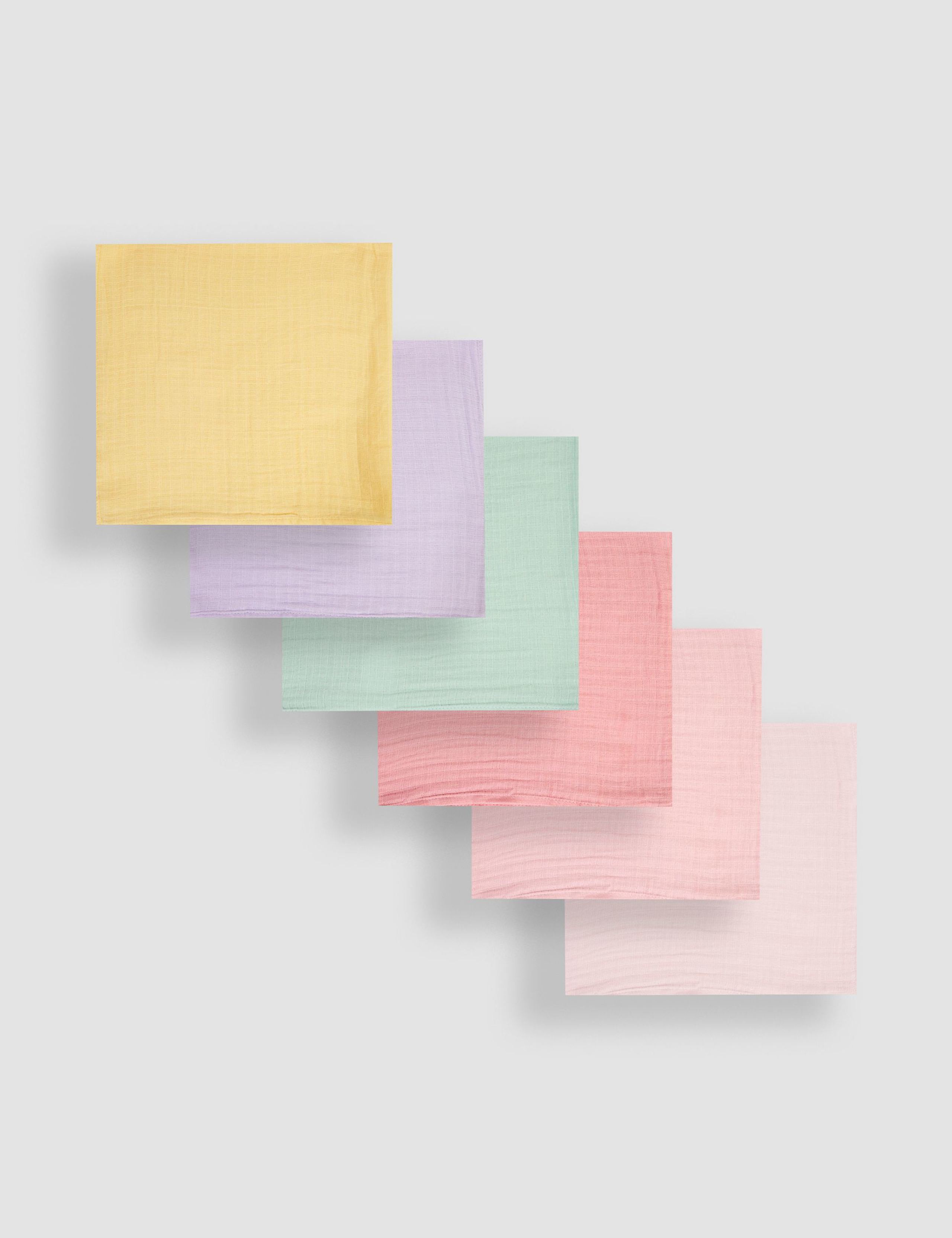 6pk Pure Cotton Pastel Muslin Squares 3 of 3