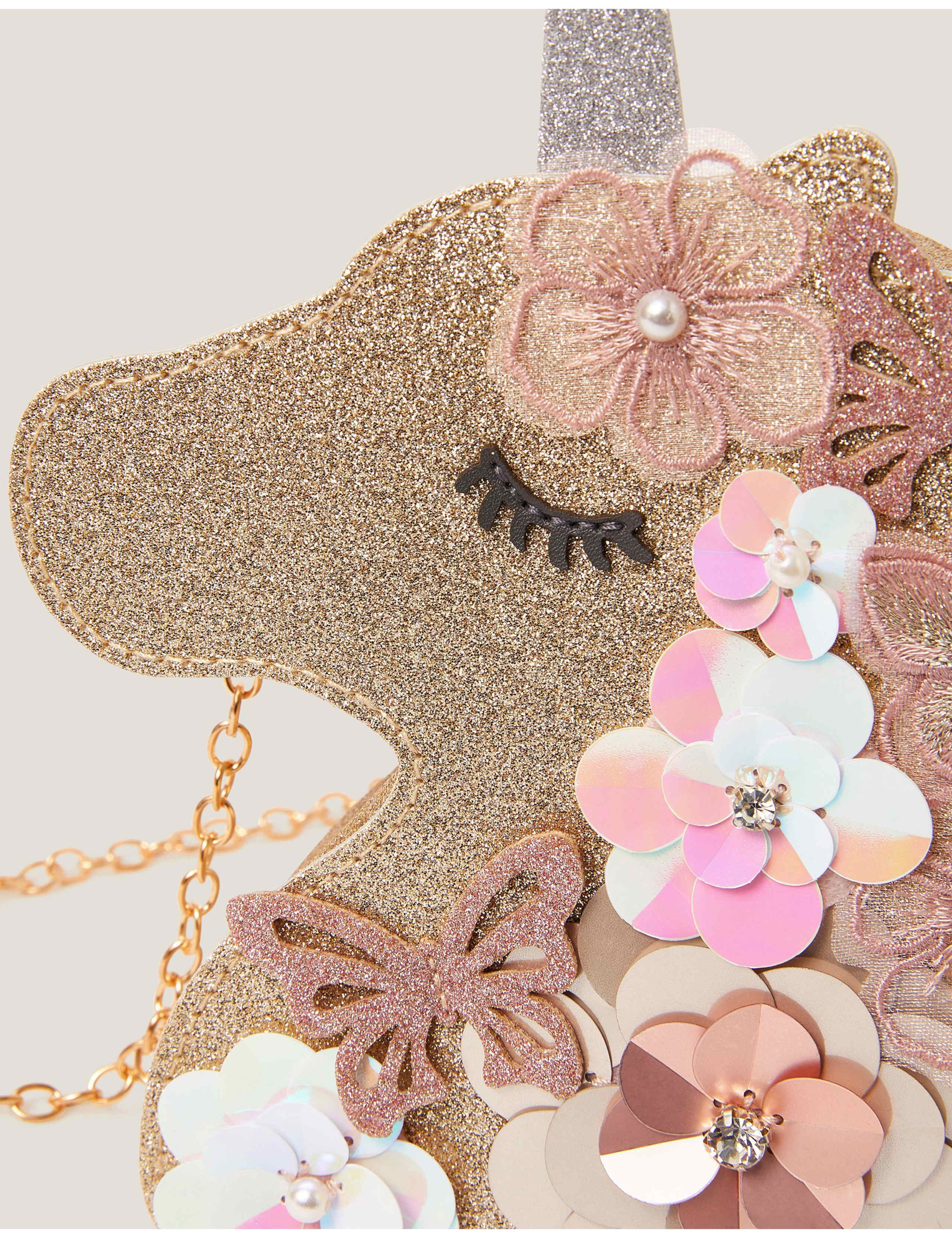 Kids' Floral Unicorn Sequin Bag 3 of 4